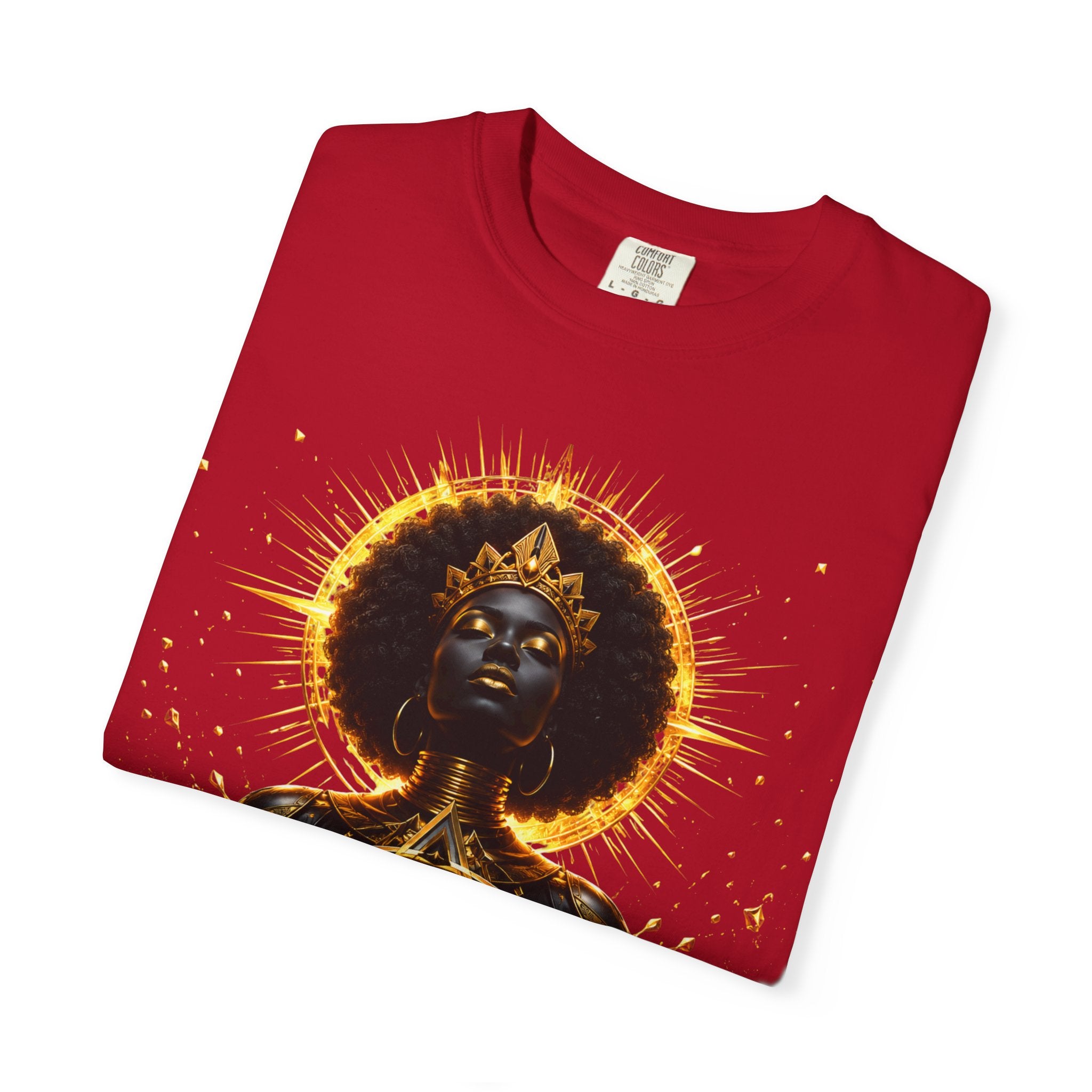 Power Runs Black goddess illustration T-Shirt | Afrocentric black pride design by Power Runs Black