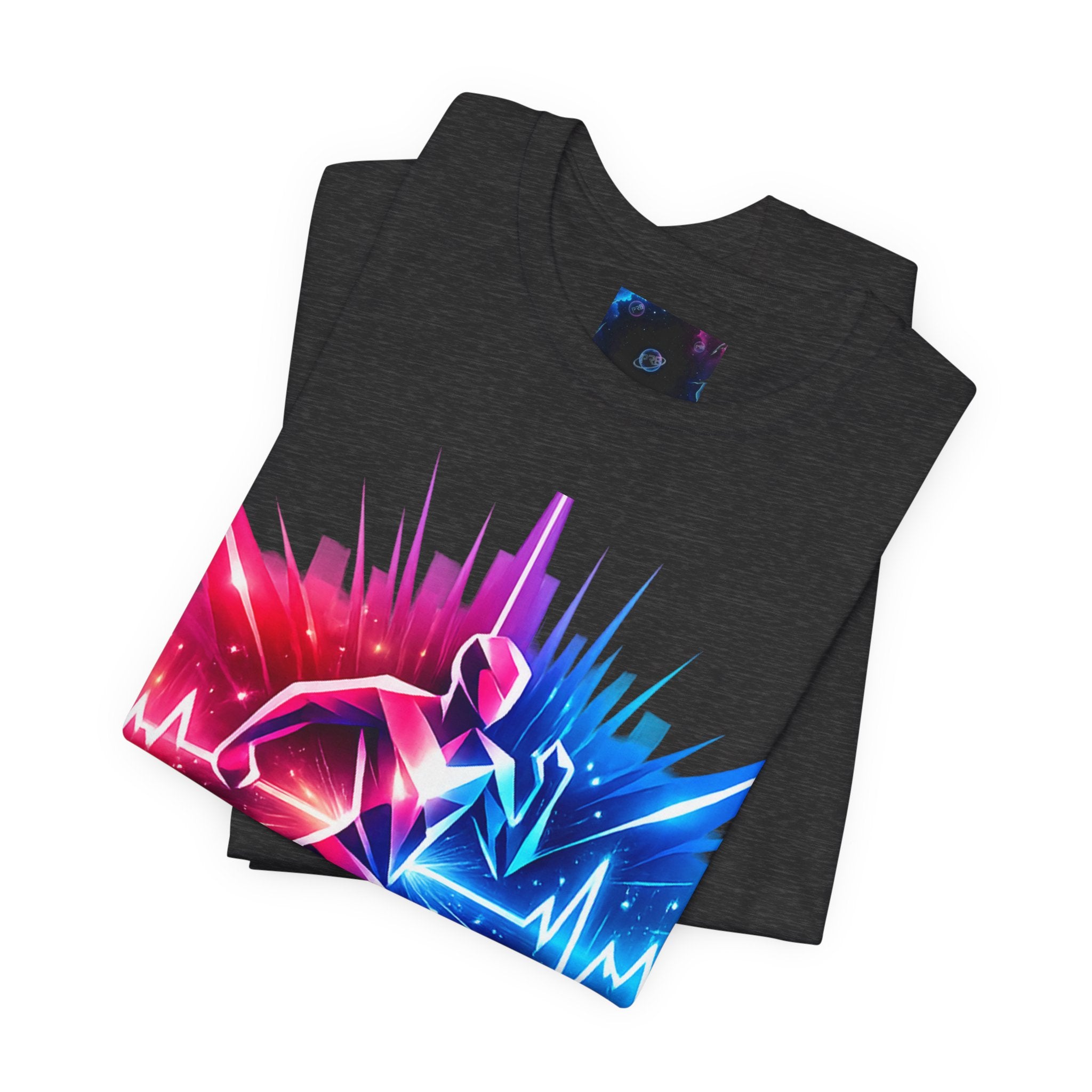 Power Runs Black PRB Running Pulse Graphic Tee — Neon Runner Heartbeat Sports T‑Shirt by Power Runs Black