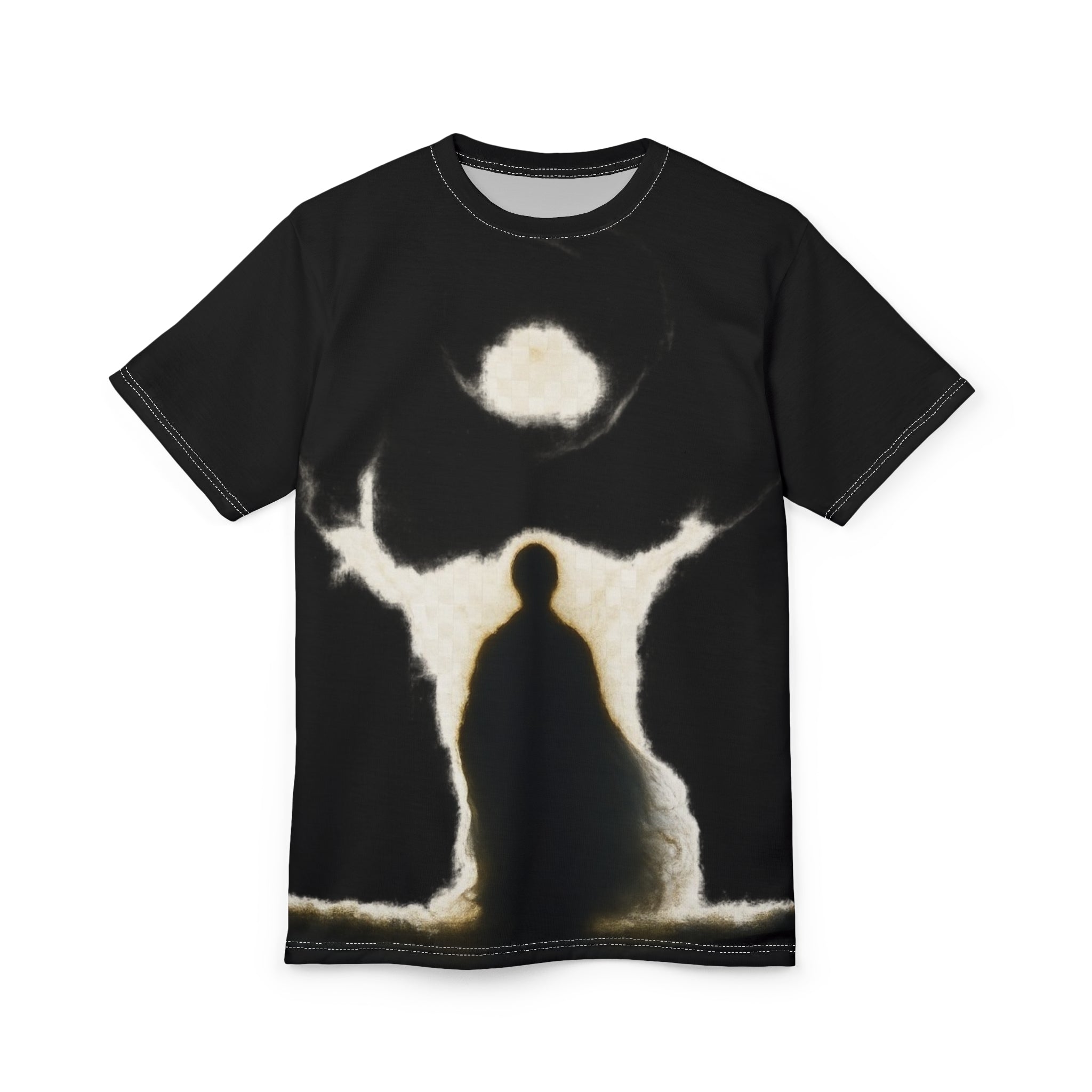 Power Runs Black PRB Black & White tunnel awaits Pattern Tee — All-Over Print Cat Lover Shirt by Power Runs Black