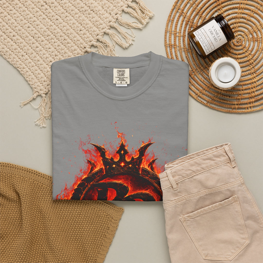 Power Runs Back PRB Flame Logo T-shirt | Fiery Emblem Tee, Grunge Rock Chic by Power Runs Black