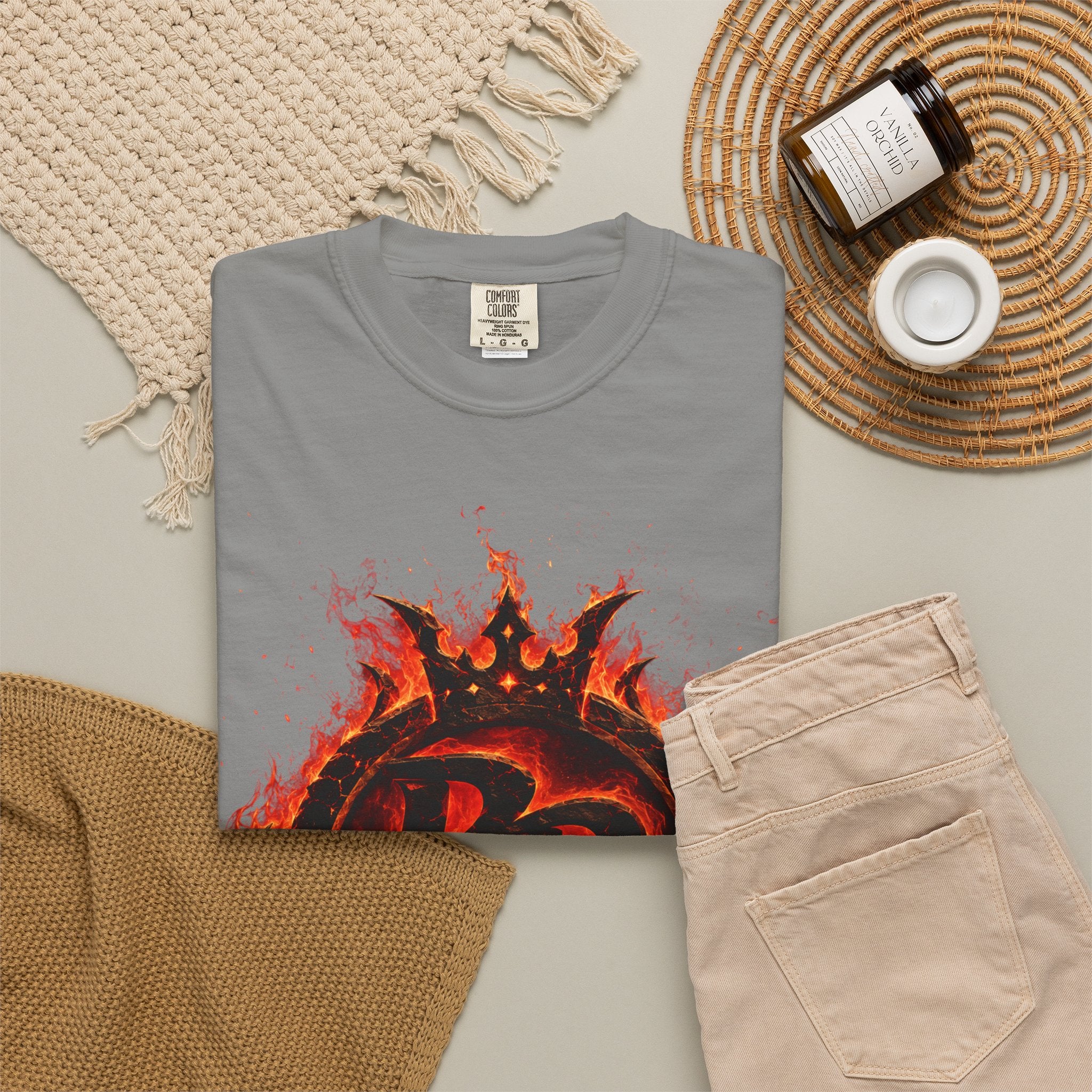 Power Runs Back PRB Flame Logo T-shirt | Fiery Emblem Tee, Grunge Rock Chic by Power Runs Black