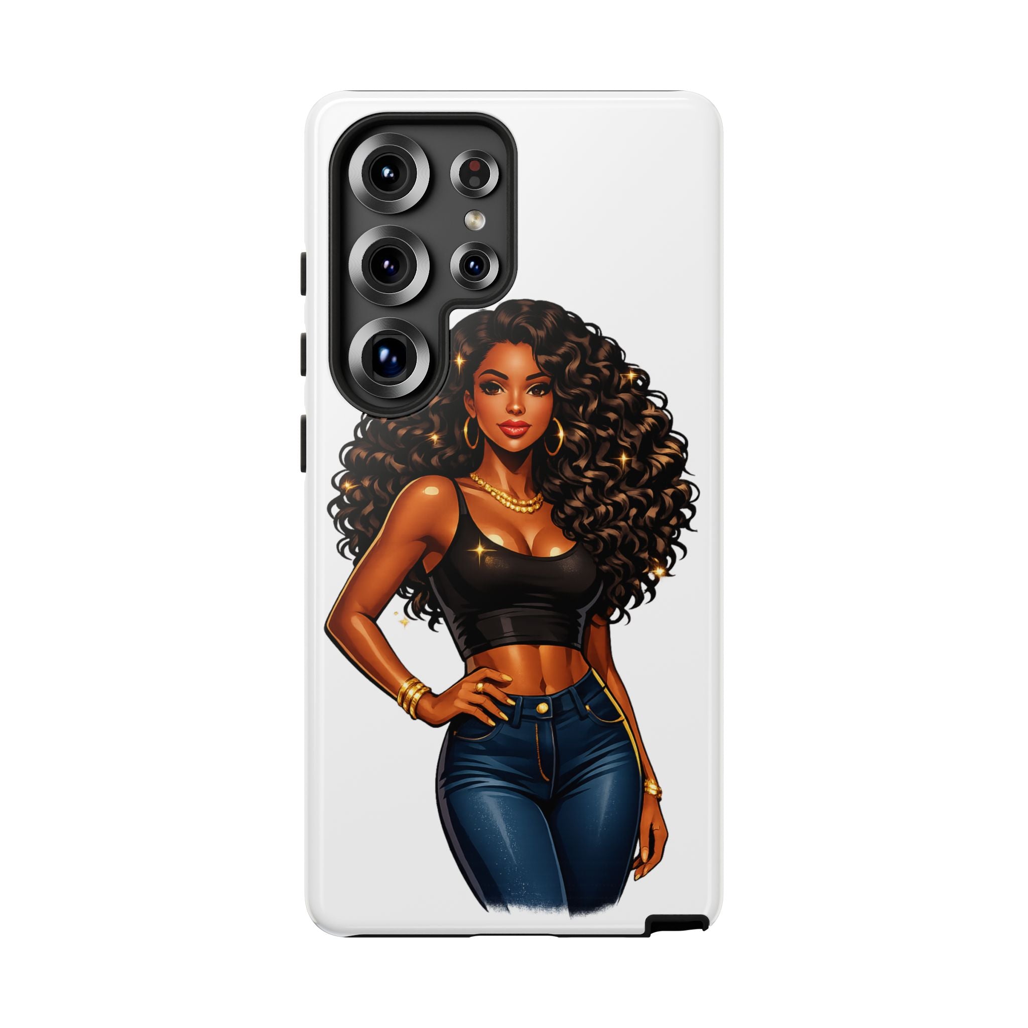 Pretty Rich Bitch by PRB Curly Hair Phone Case by Printify