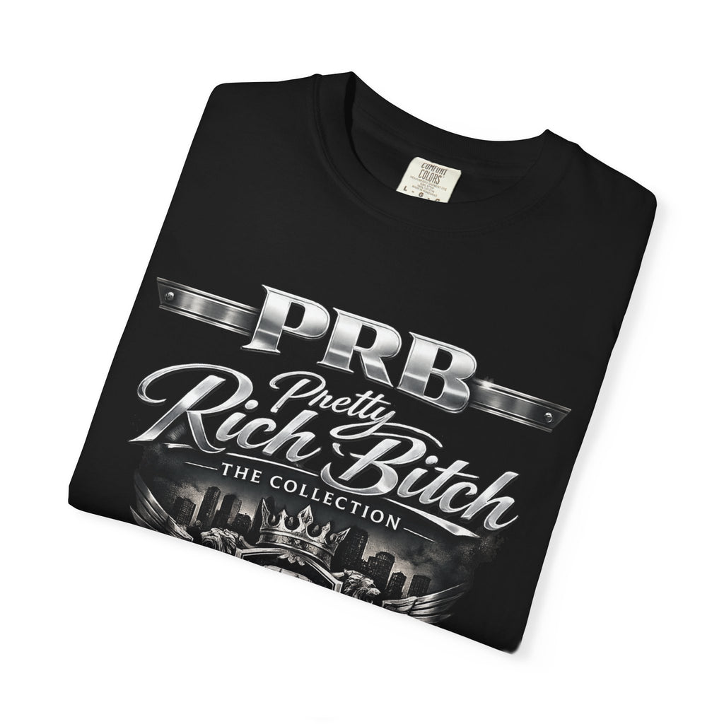 PRB Rebel Biker Crest T-Shirt | Vintage Motorcycle Emblem Tee by Power Runs Black