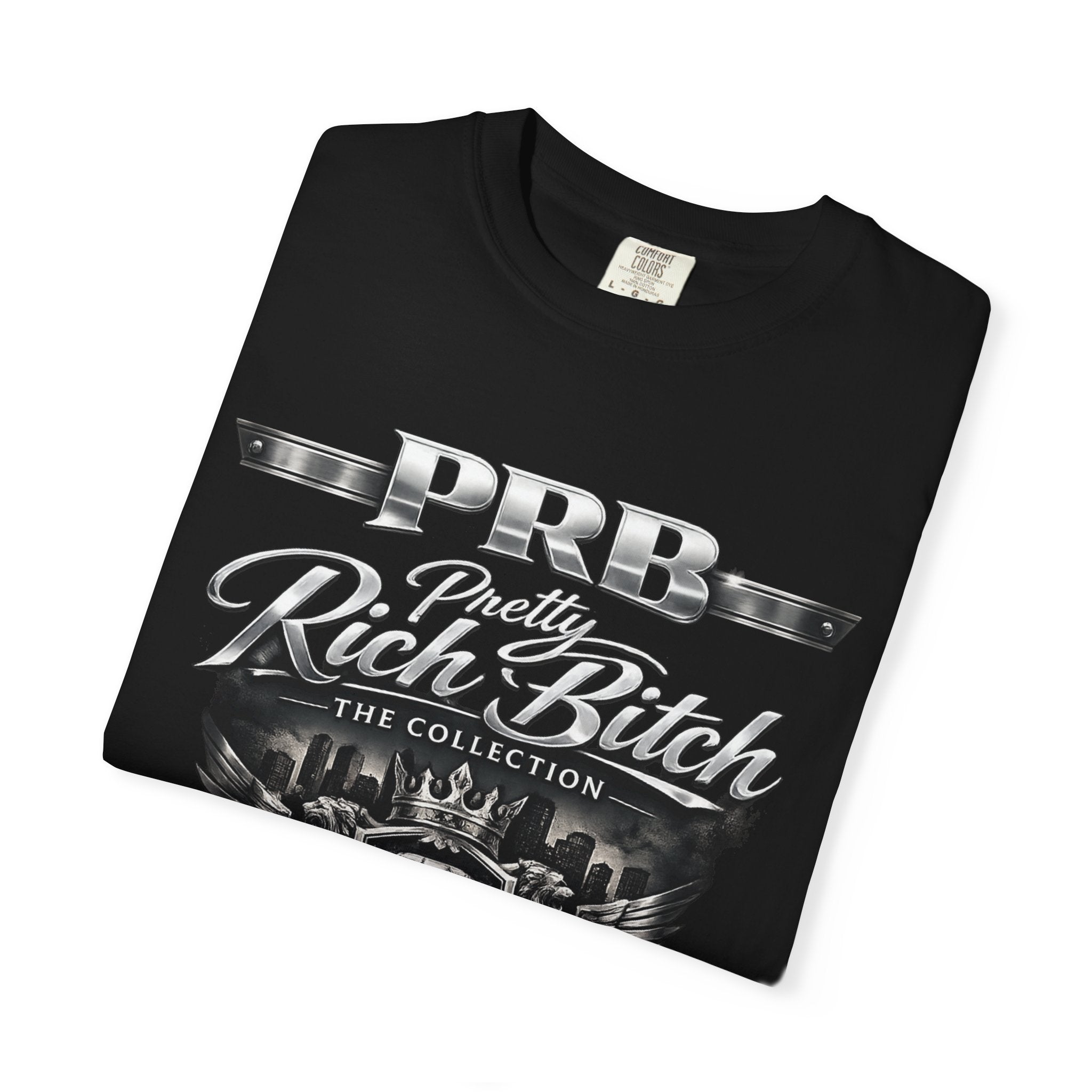 PRB Rebel Biker Crest T-Shirt | Vintage Motorcycle Emblem Tee by Power Runs Black