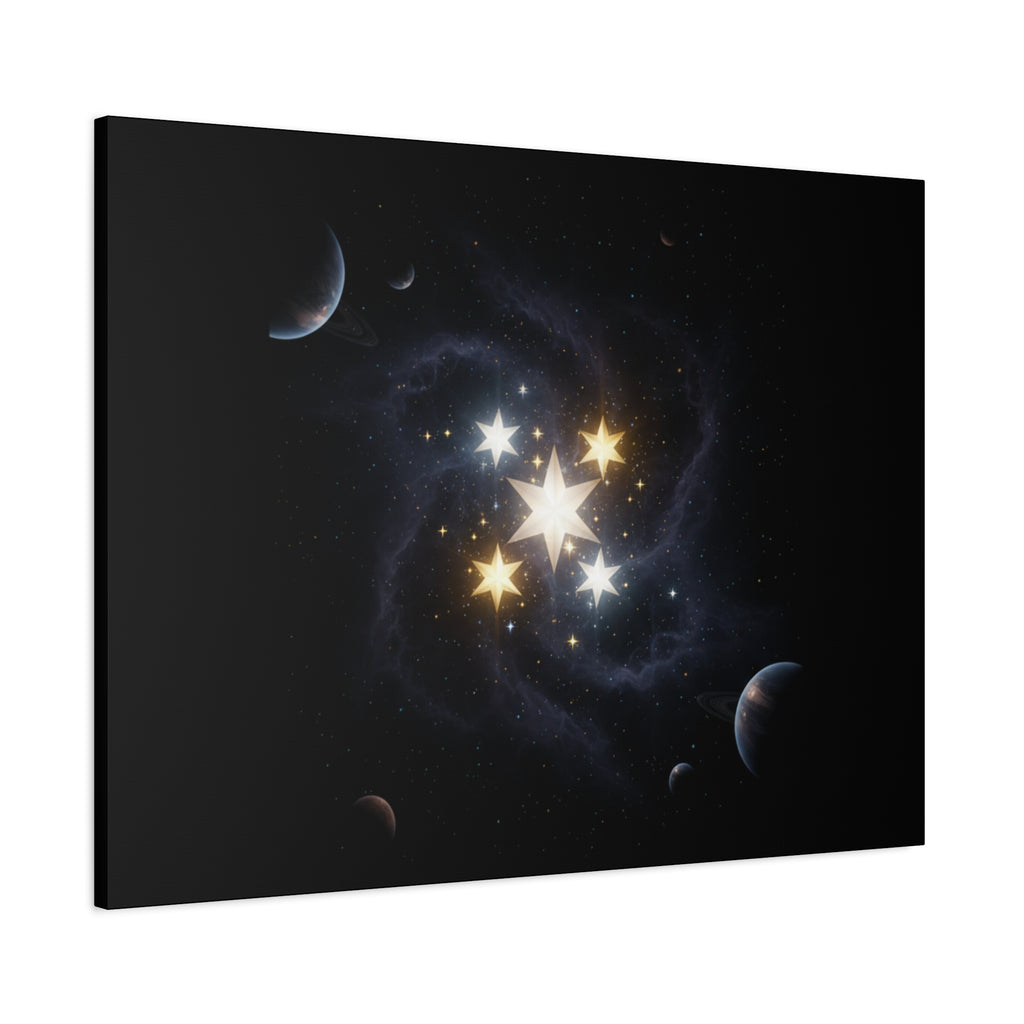 Power Runs Black PRB Glowing Star Constellation Canvas by Power Runs Black