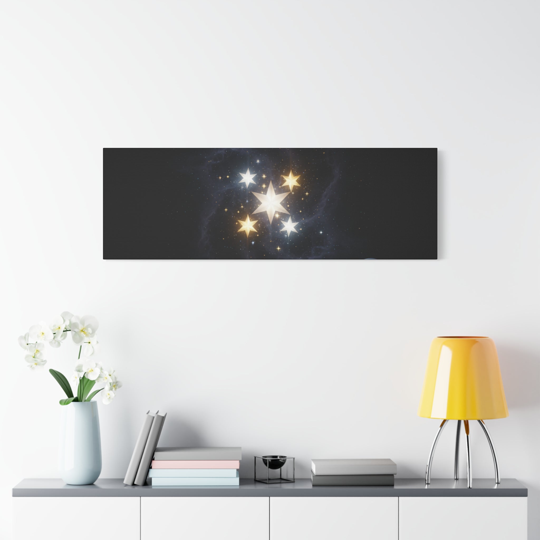Power Runs Black PRB Glowing Star Constellation Canvas by Power Runs Black