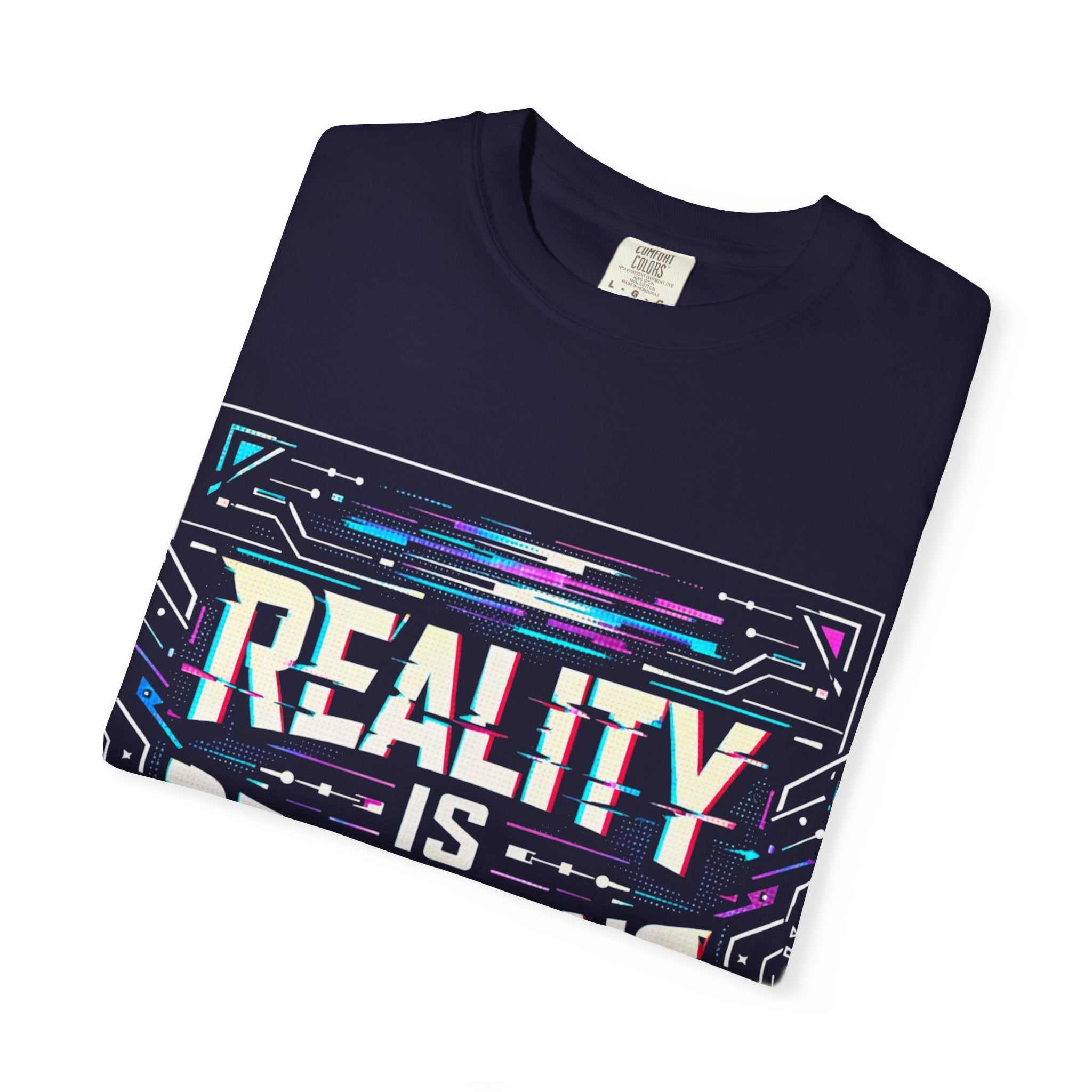 Power Runs Black PRB Glitchy Pastel "Reality Is Desyncing" T-Shirt by Printify