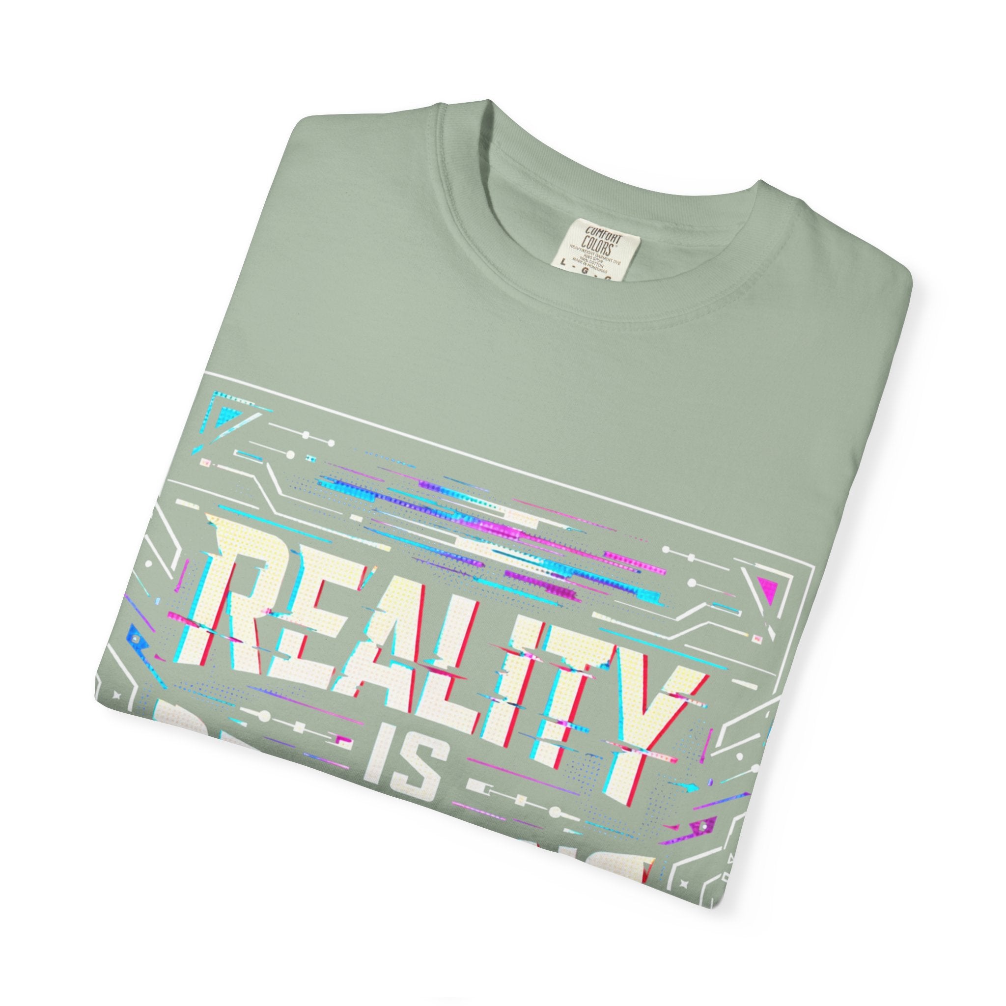 Power Runs Black PRB Glitchy Pastel "Reality Is Desyncing" T-Shirt by Printify