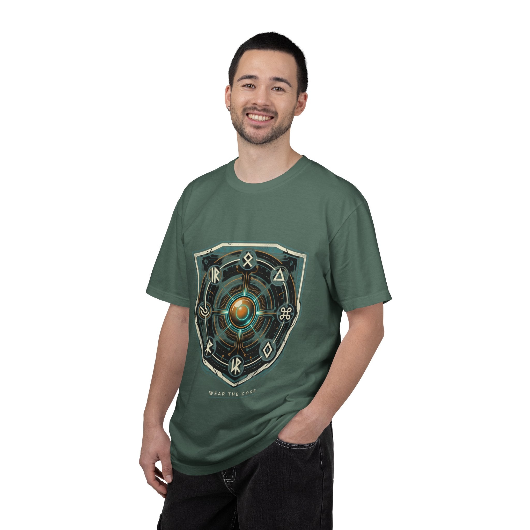 Power Runs Black PRB "Wear The Code" Mystic Shield T-Shirt — Geometric Sigil Graphic Tee by Power Runs Black