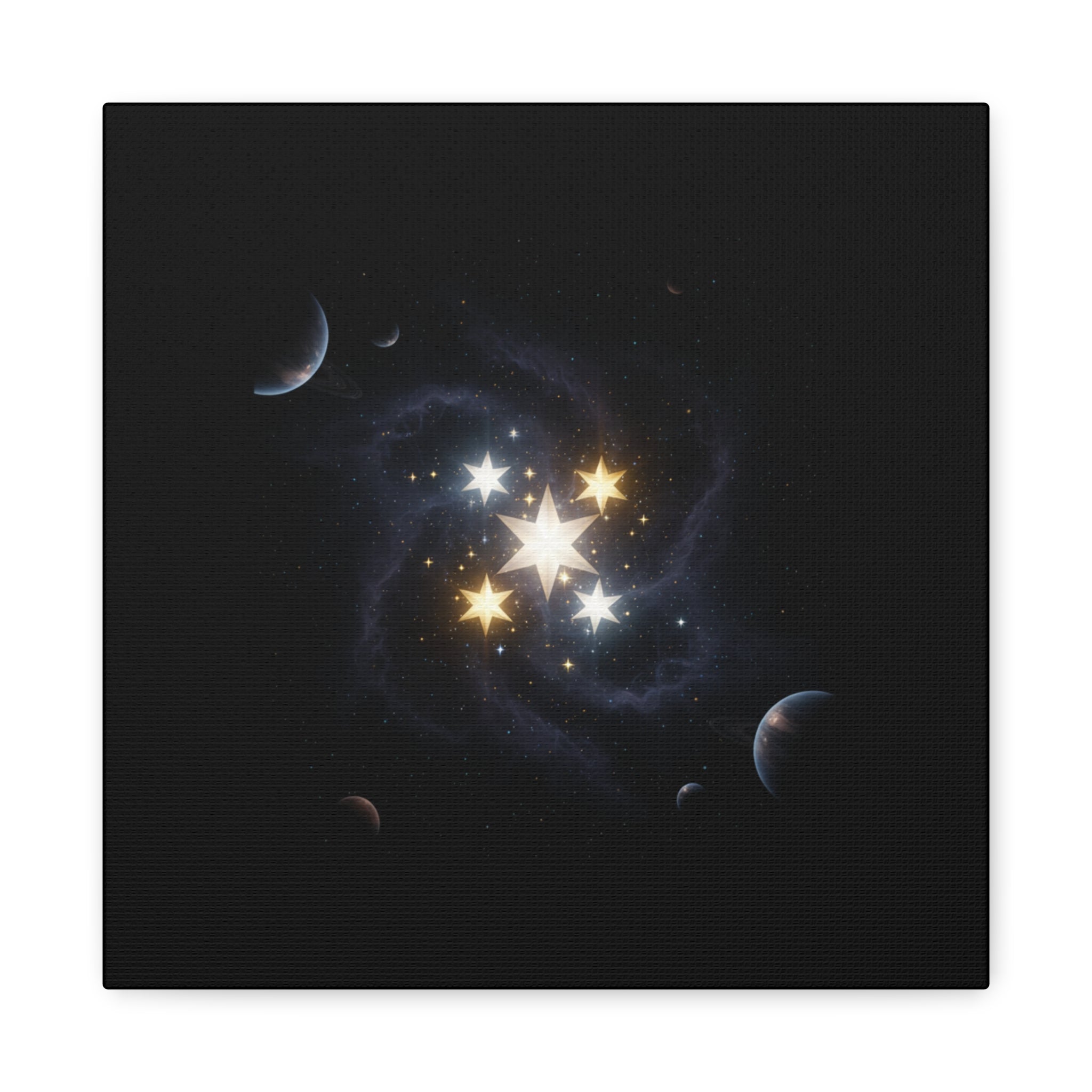 Power Runs Black PRB Glowing Star Constellation Canvas by Power Runs Black