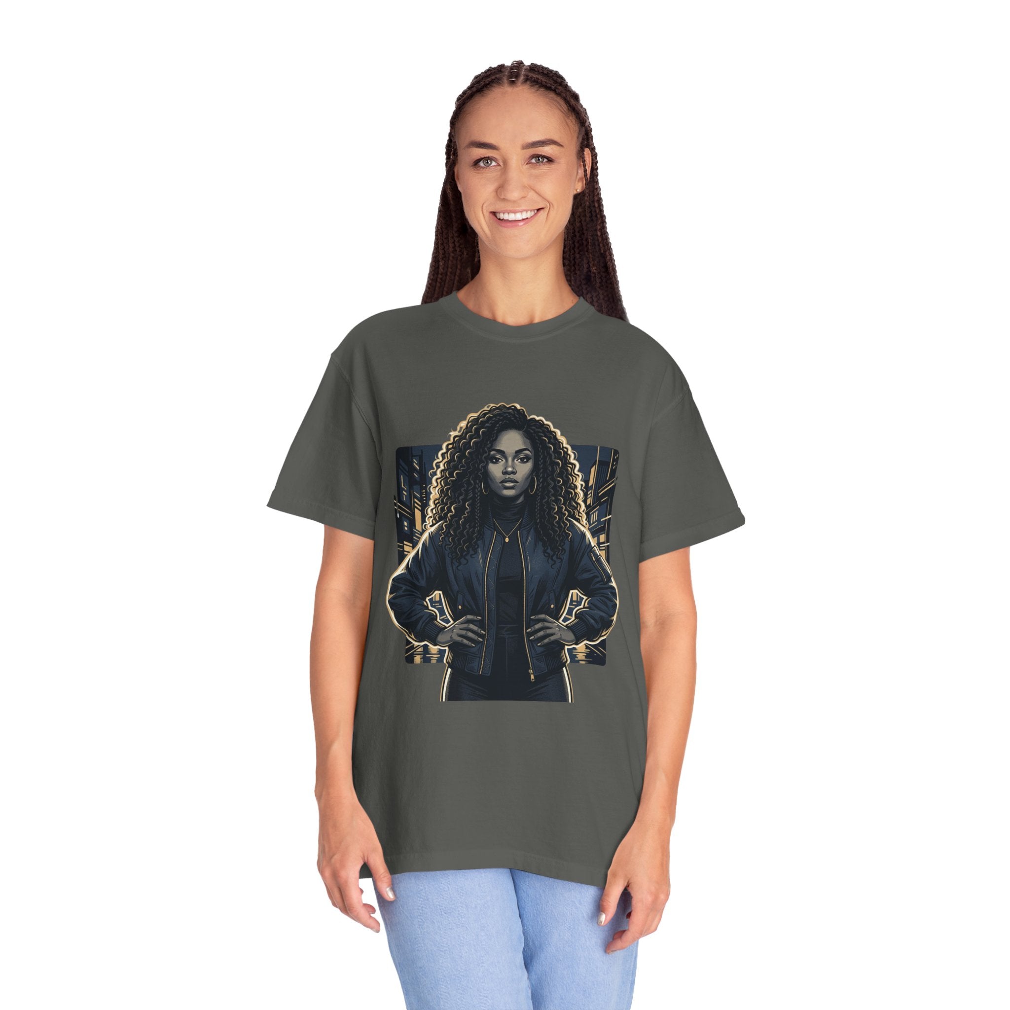 Pretty Rich Bitch The Collection by PRB T-Shirt — Bold Graphic Tee with Empowered Woman Portrait by Power Runs Black