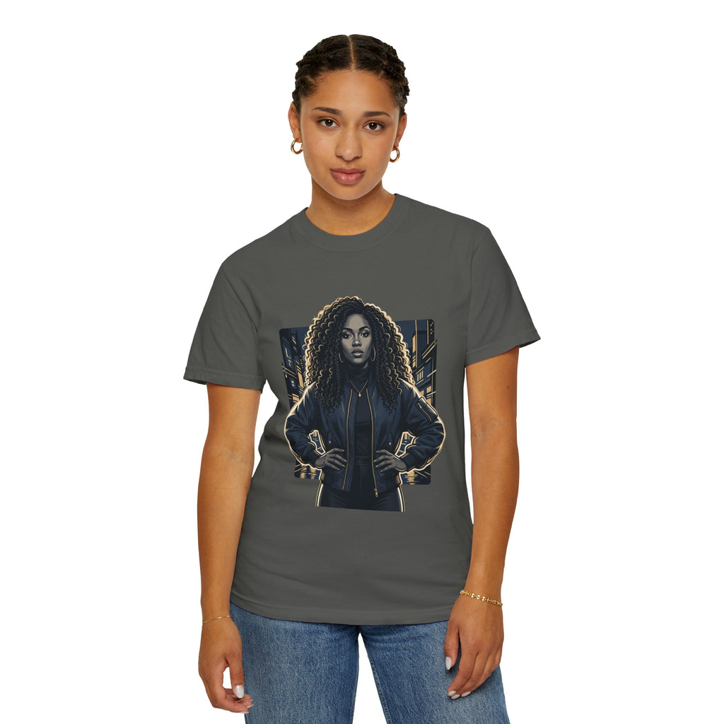 Pretty Rich Bitch The Collection by PRB T-Shirt — Bold Graphic Tee with Empowered Woman Portrait by Power Runs Black