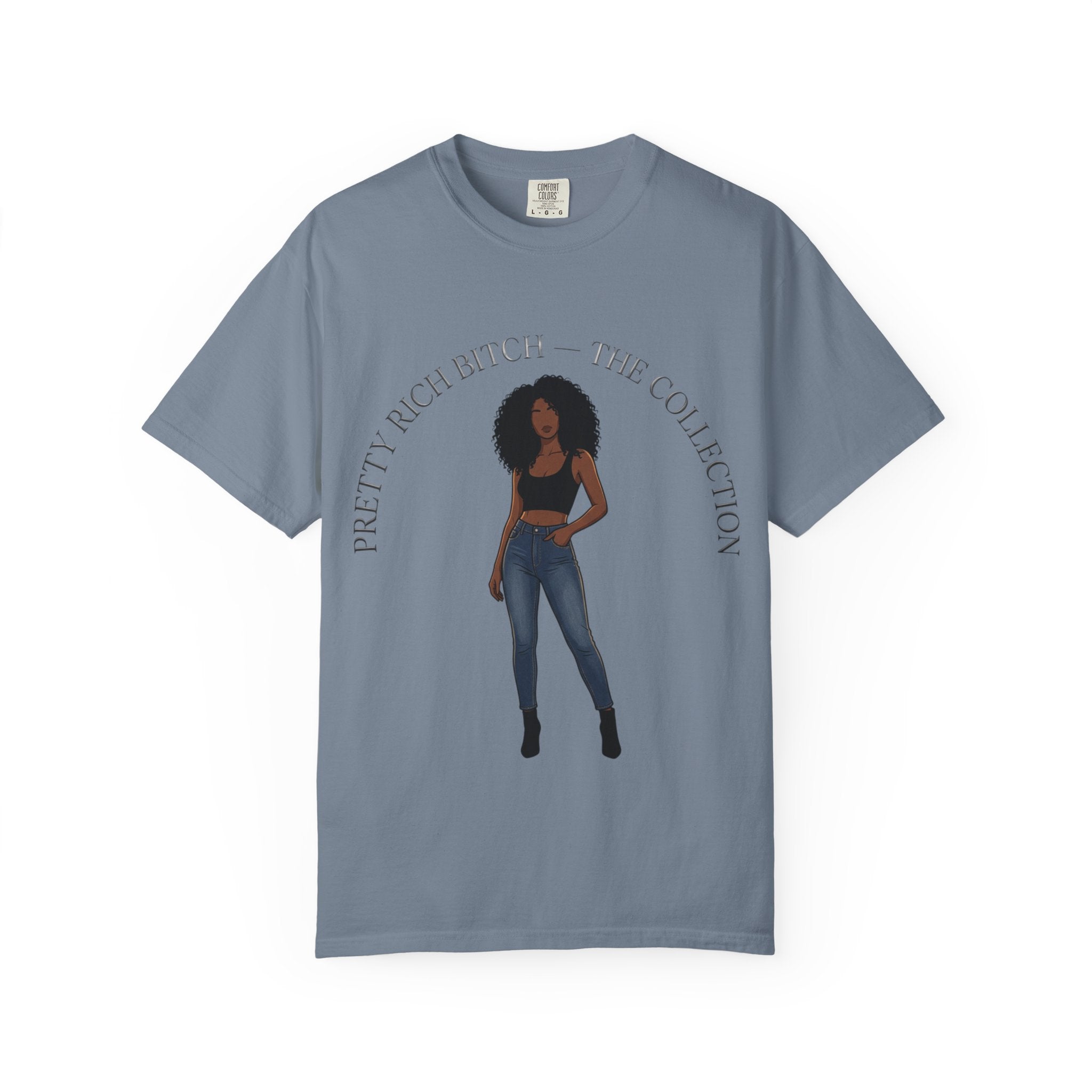 Pretty Rich Bitch The Collection by PRB Graphic Tee (Afro Curly Woman) by Power Runs Black