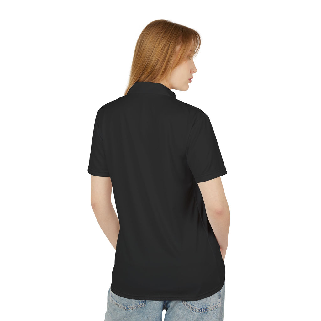 PRB Crescent Sword Emblem Polo Shirt | Ornate Crescent Moon and Blade Design by Power Runs Black