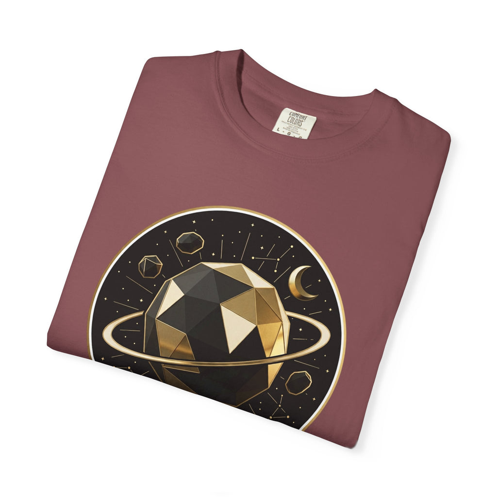 PRB Cosmos Geometric Planet T-Shirt by Power Runs Black