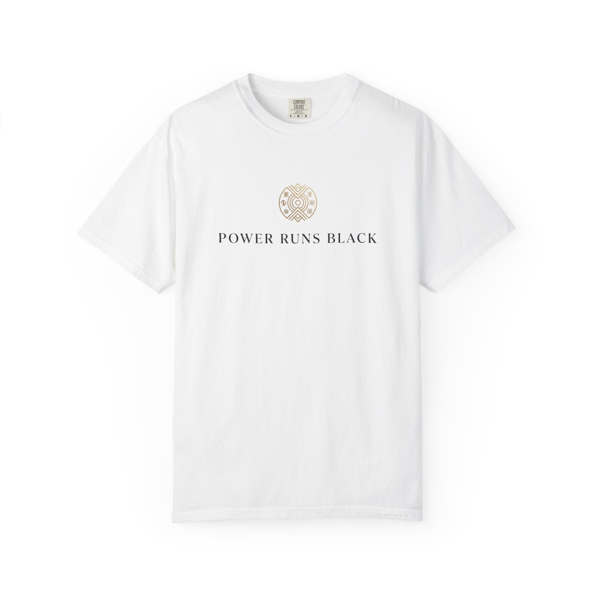 Power Runs Black PRB Graphic T-Shirt — Minimal Emblem Tee by Power Runs Black