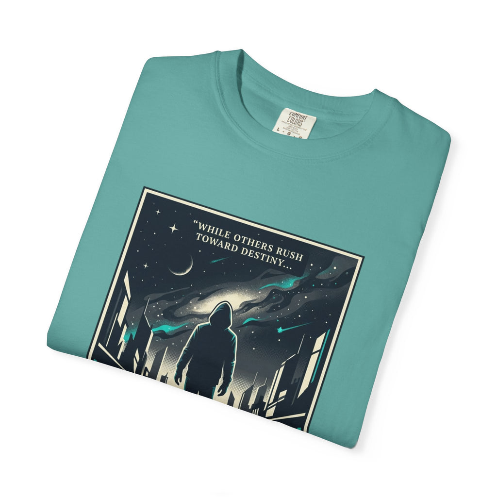 Power Runs Black Astra Sci‑Fi Graphic T-Shirt — "I walk toward understanding" Poster Design by Power Runs Black