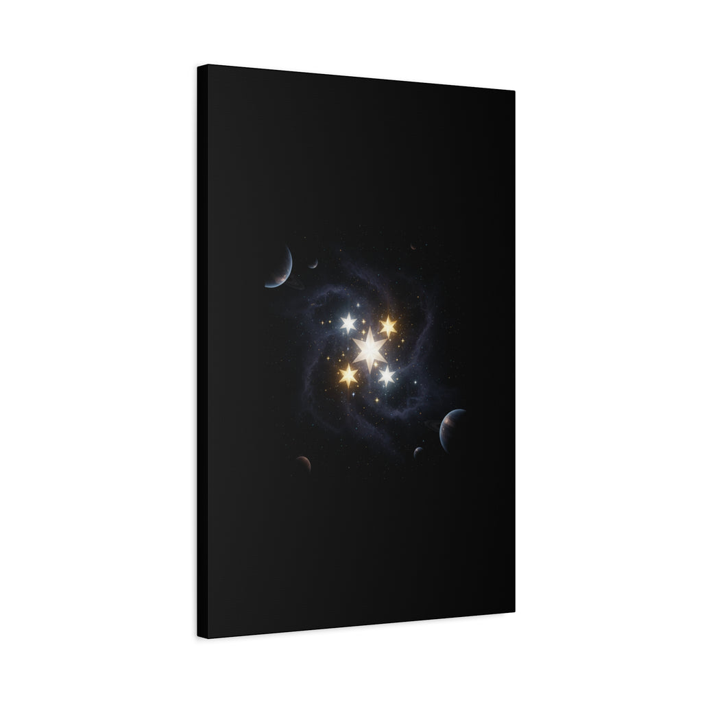 PRB Celestial Star Cluster Matte Canvas Print — Cosmic Planets Wall Art by Printify