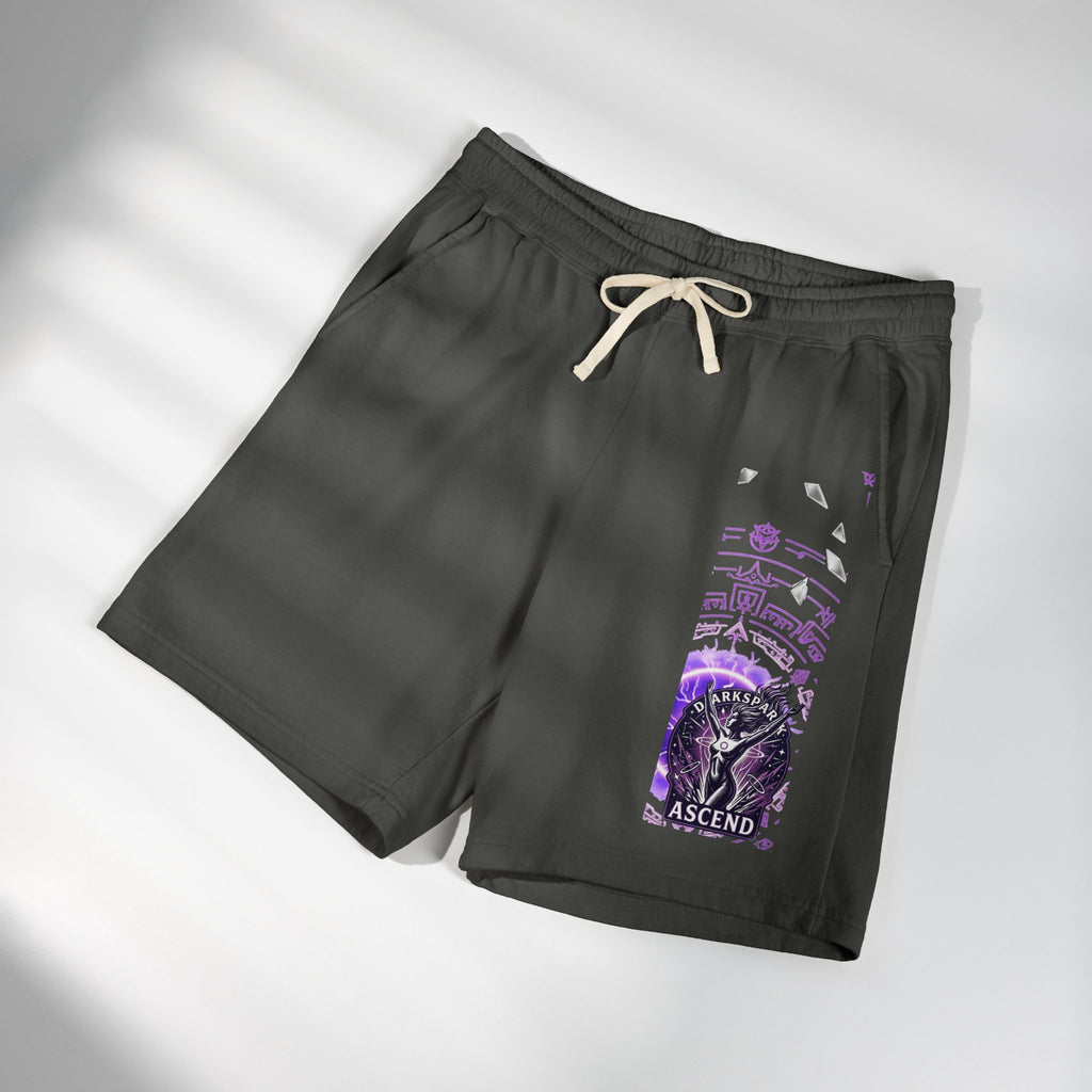 Power Runs Black PRB Ascend Graphic Sweat Shorts — Light Fleece Athletic Lounge Shorts by Power Runs Black