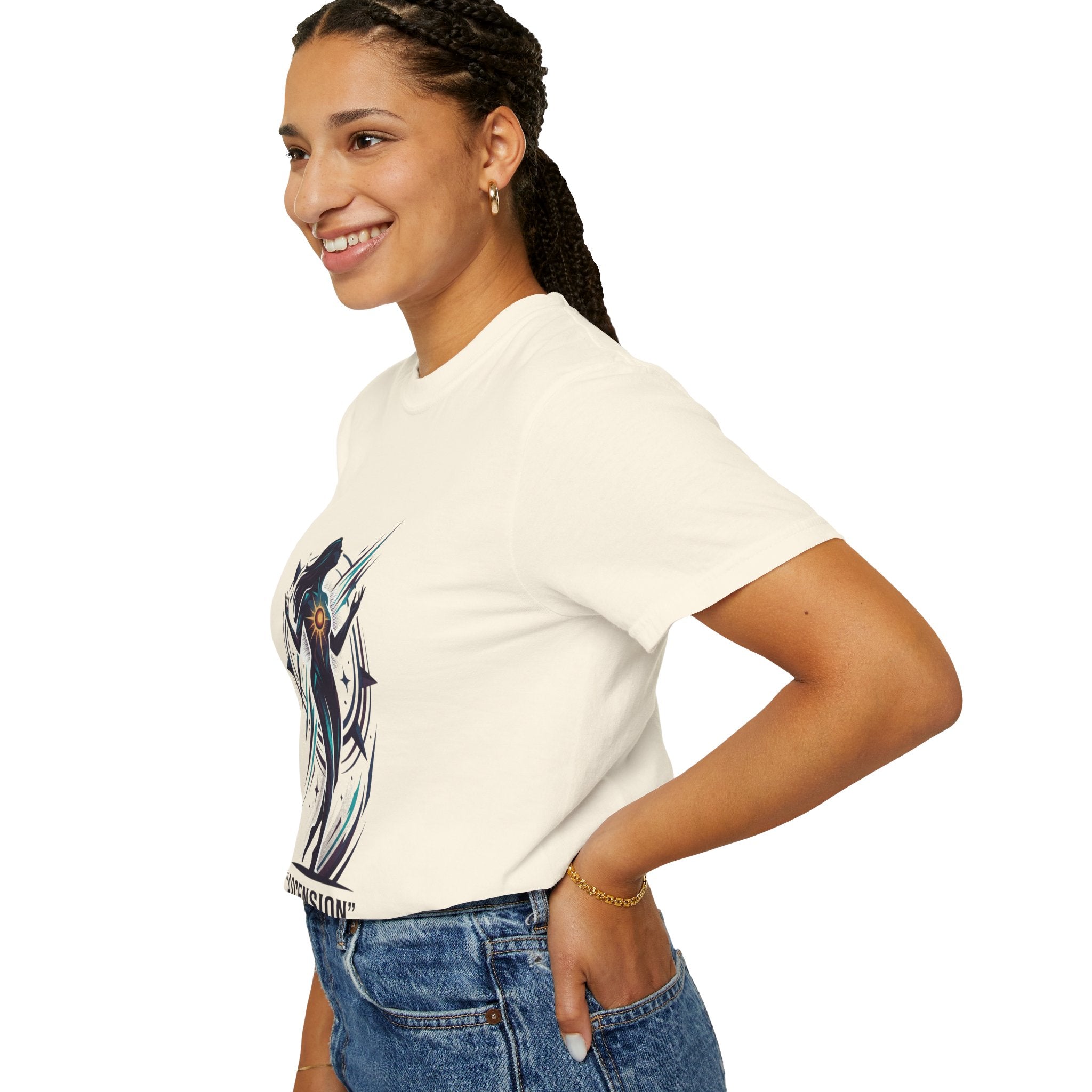 Power Runs Black PRB Ascension Graphic T-Shirt — Cosmic Silhouette Tee by Power Runs Black