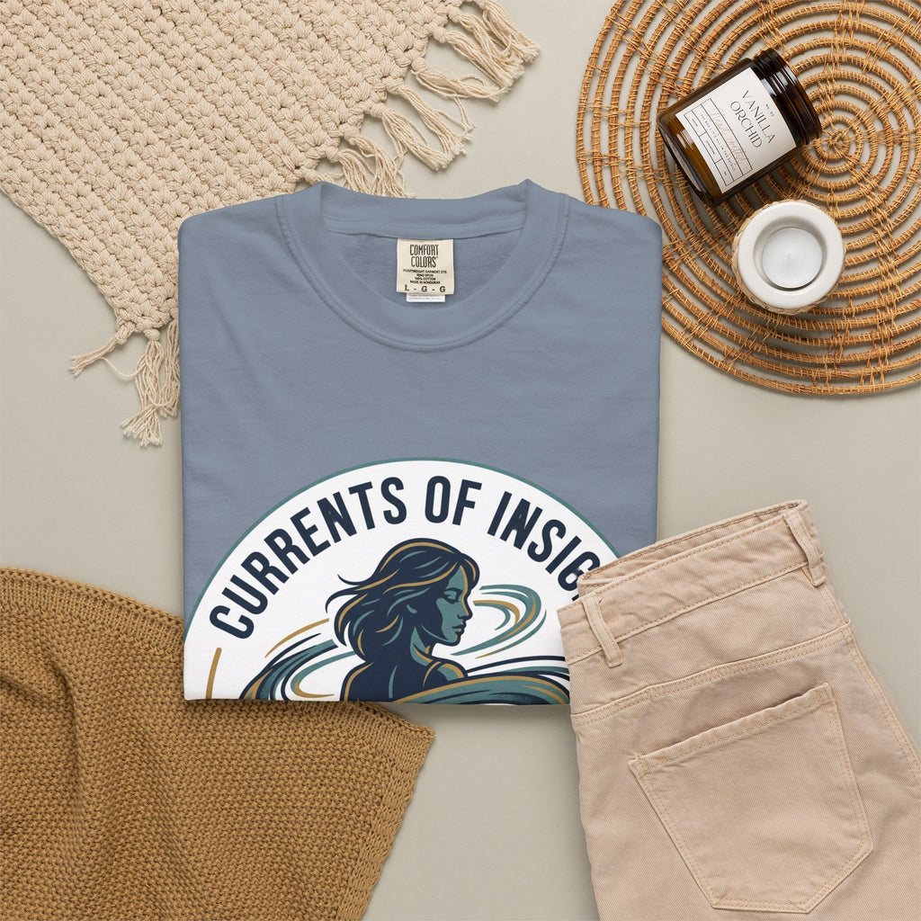Power Runs Black Currents of Insight T-Shirt — 'Astra: Every thought leaves a trail' Graphic Tee by Power Runs Black