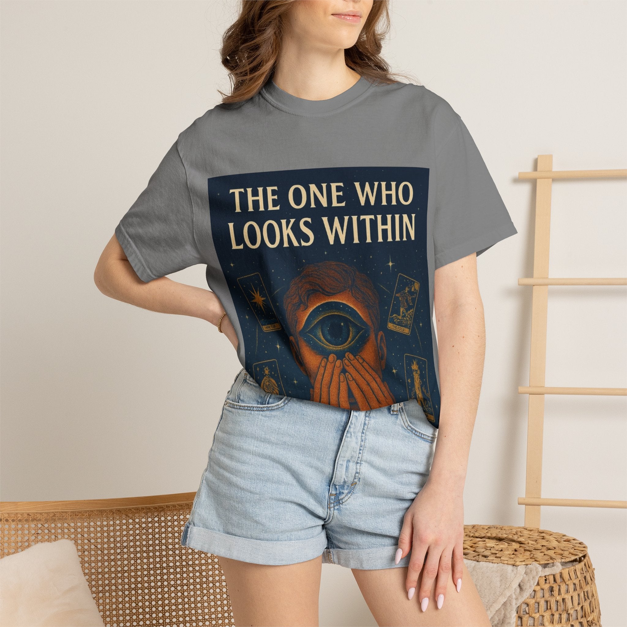 PRB Tarot Eye T-Shirt — "The One Who Looks Within" Mystical Graphic Tee by Power Runs Black