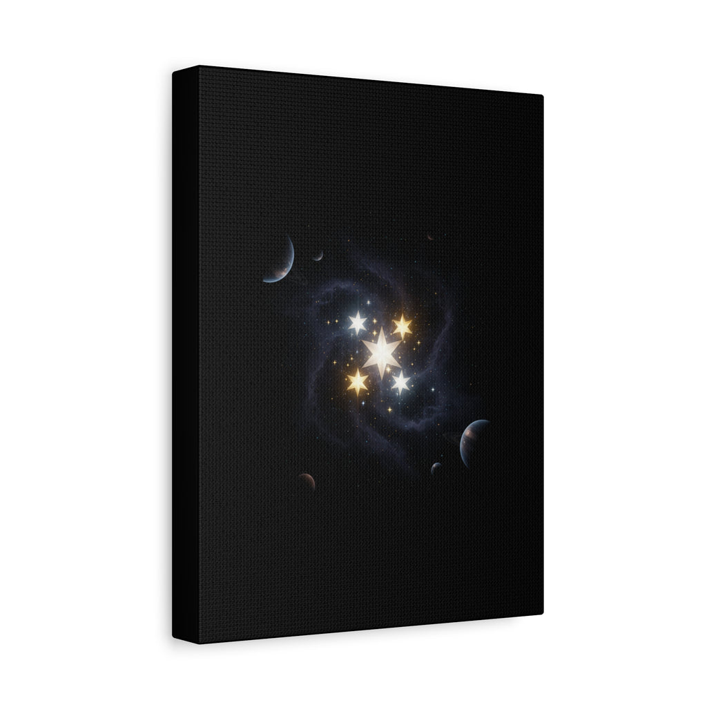 Power Runs Black PRB Glowing Star Constellation Canvas by Power Runs Black