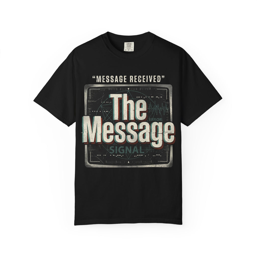 Power Runs Black PRB The Message Signal T-Shirt — Retro Graphic Tee with 'Message Received' Design by Power Runs Black