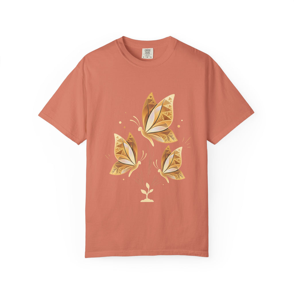 Autumn Leaf Trio T-Shirt | Vintage Garment-Dyed Fall Graphic Tee by Printify