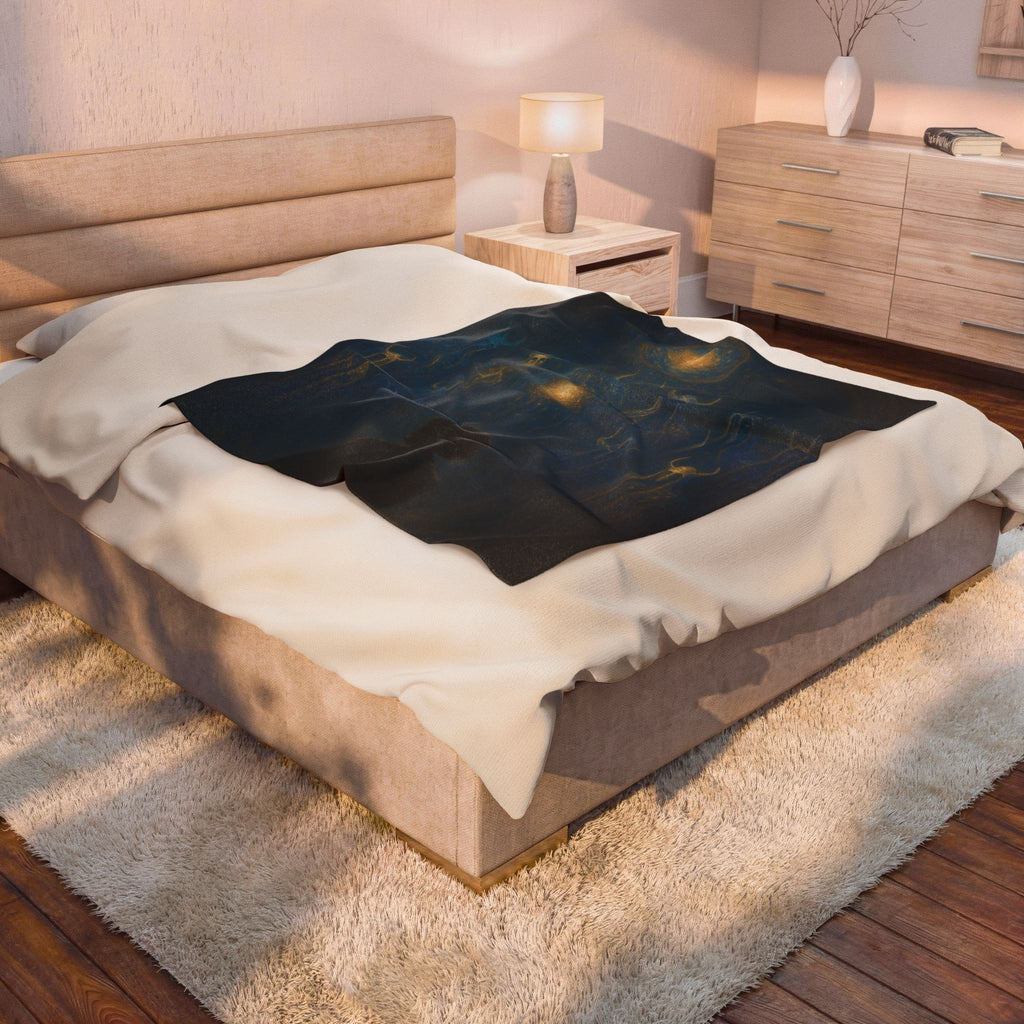 PRB Mystical Spirits Stargazing Velveteen Plush Blanket | Celestial Figures, Night Sky by Printify