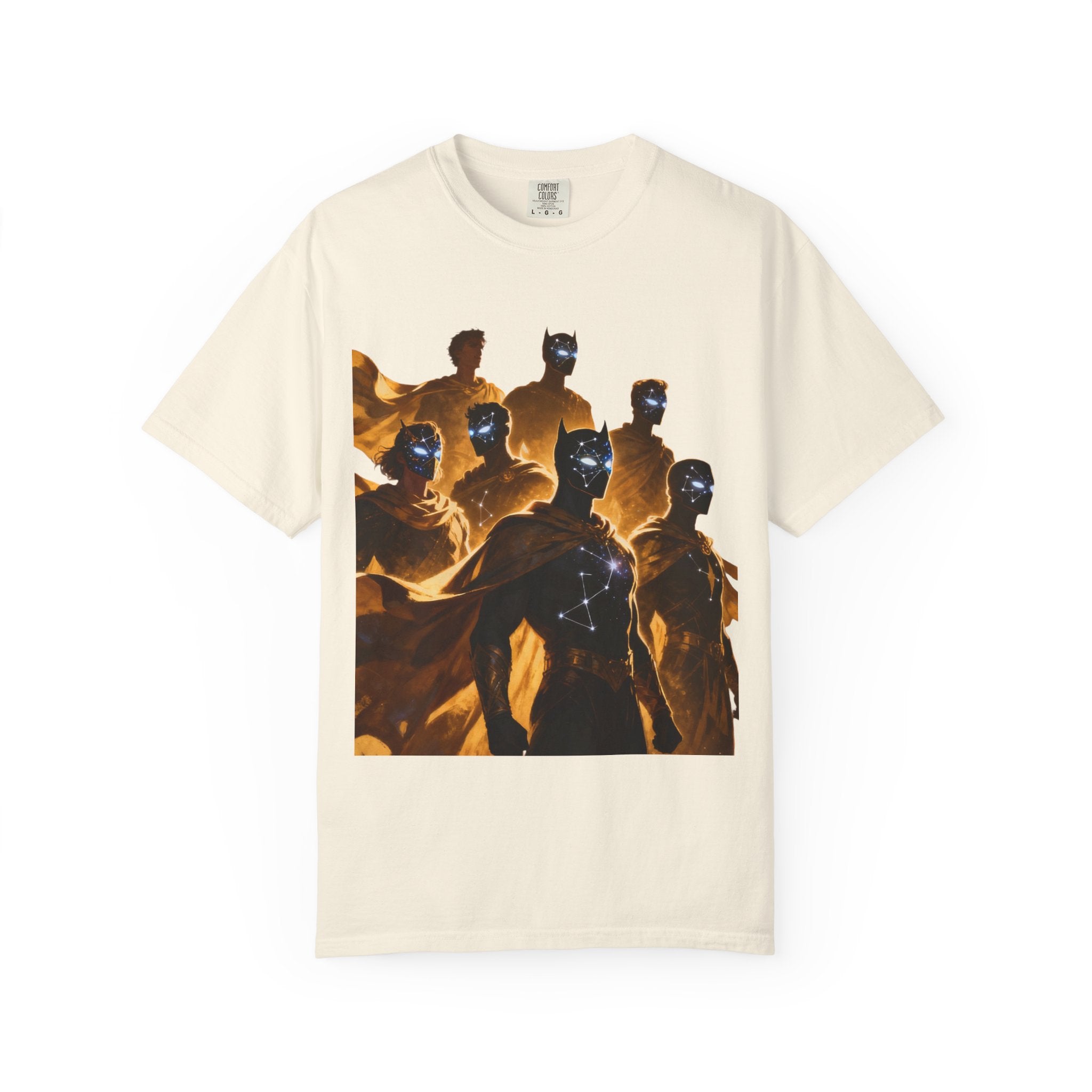 PRB Cosmic Heroes Graphic Tee (Golden Cloaks & Starry Faces) by Power Runs Black