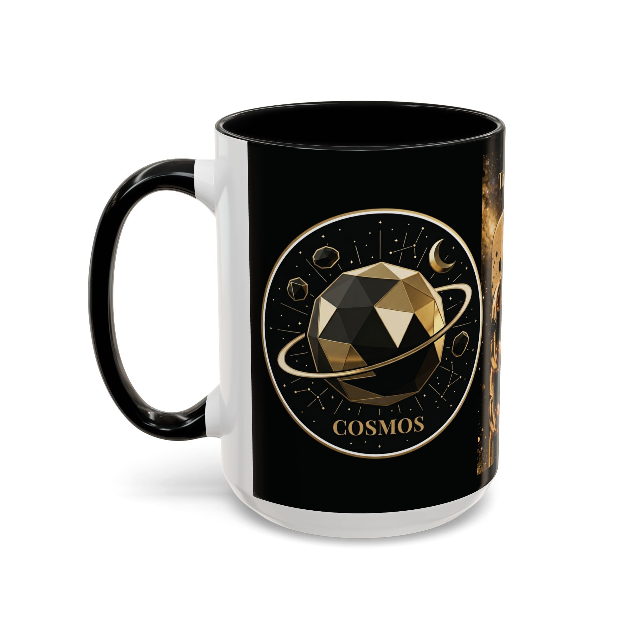 PRB Gold Cosmos Design Accent Coffee Mug | The Break, Planet Illustration by Power Runs Black