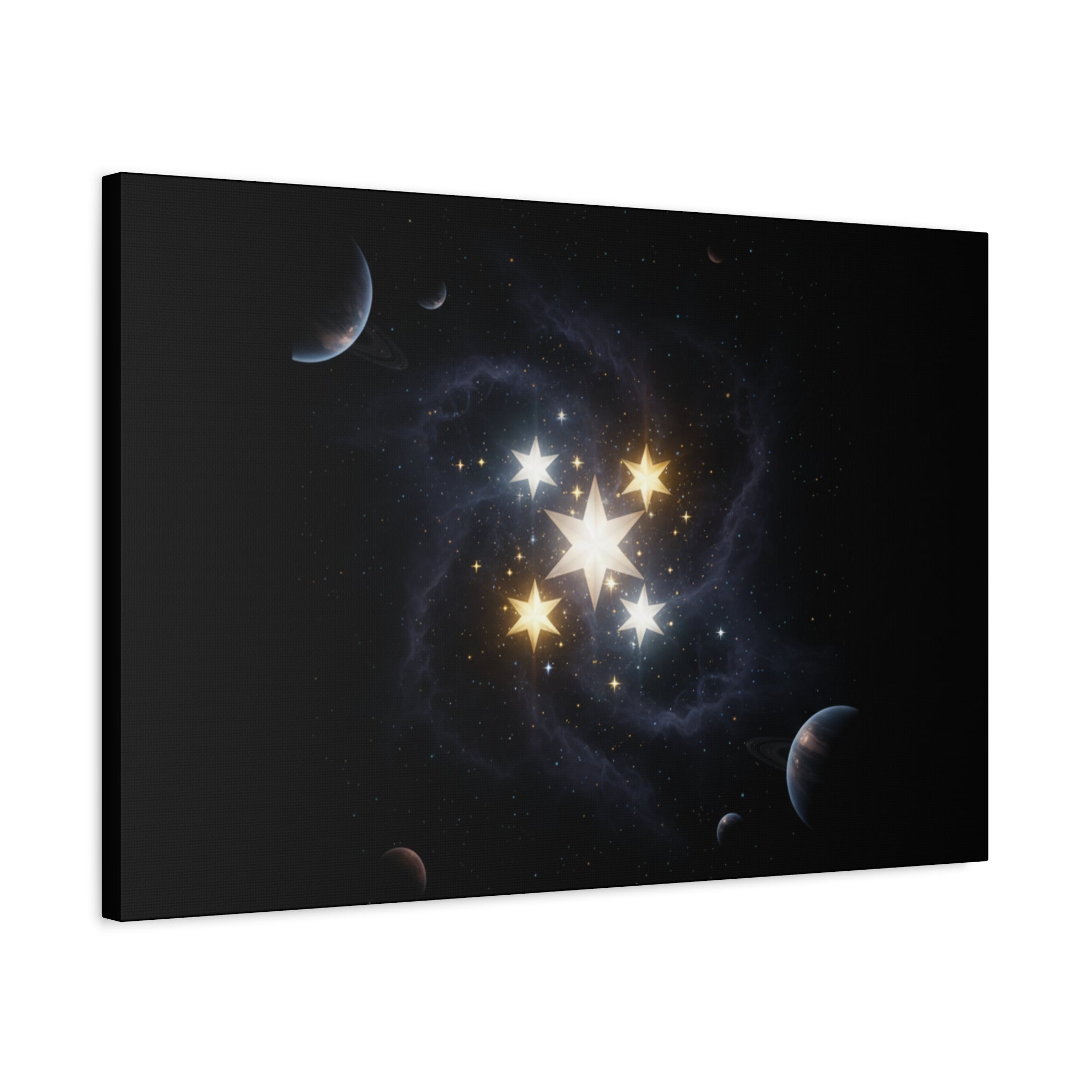 PRB Celestial Star Cluster Matte Canvas Print — Cosmic Planets Wall Art by Printify