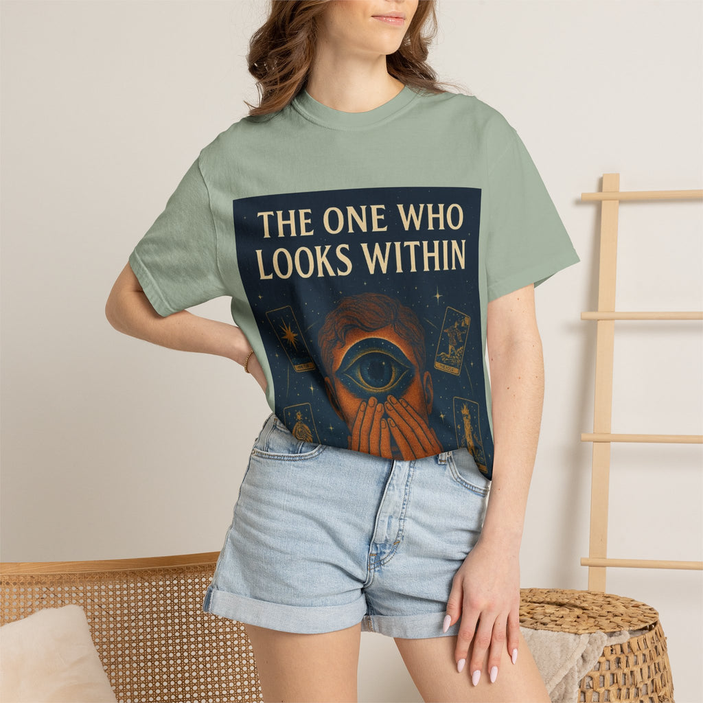PRB Tarot Eye T-Shirt — "The One Who Looks Within" Mystical Graphic Tee by Power Runs Black