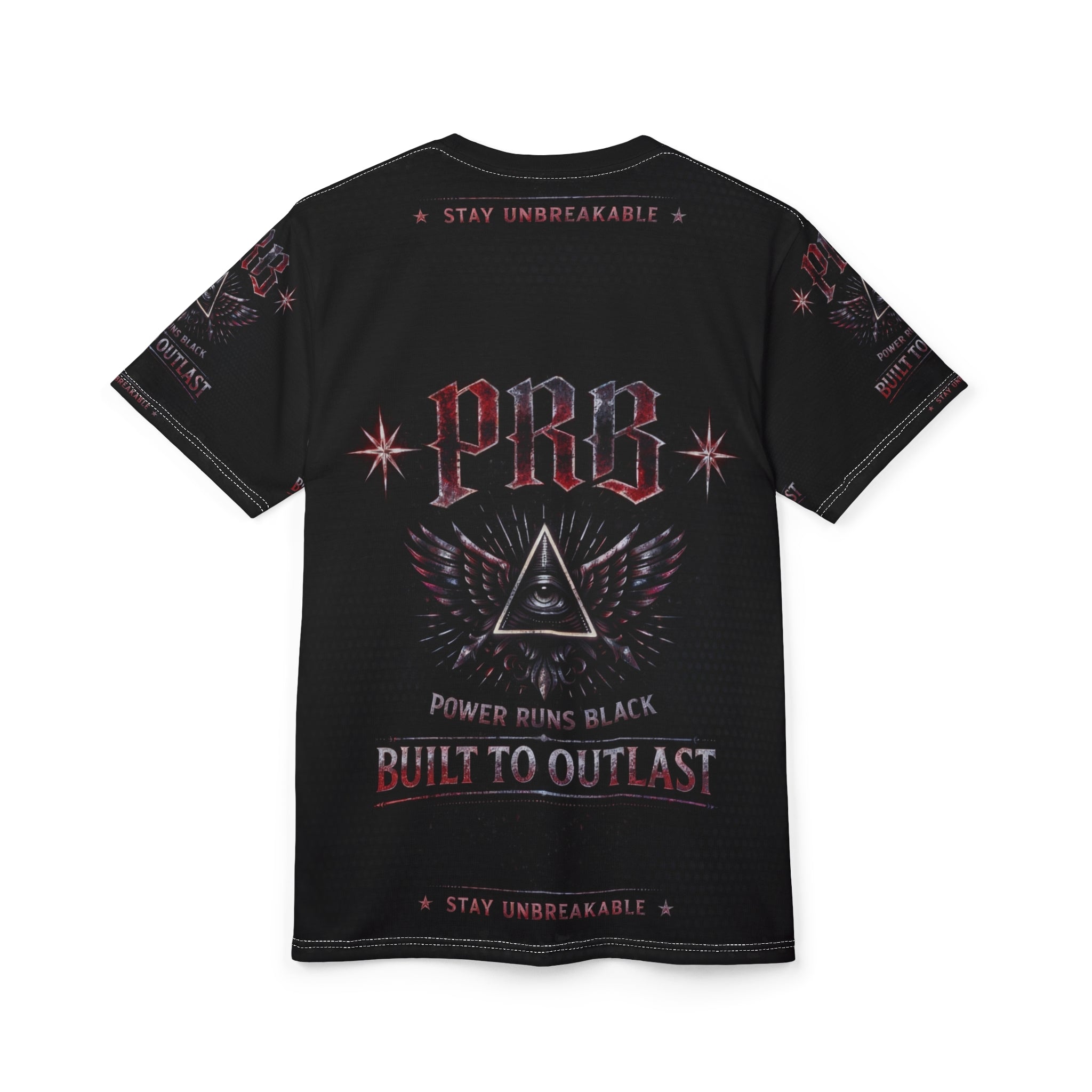 PRB Built to Outlast Tee — PRB Power Runs Black Graphic Shirt by Printify
