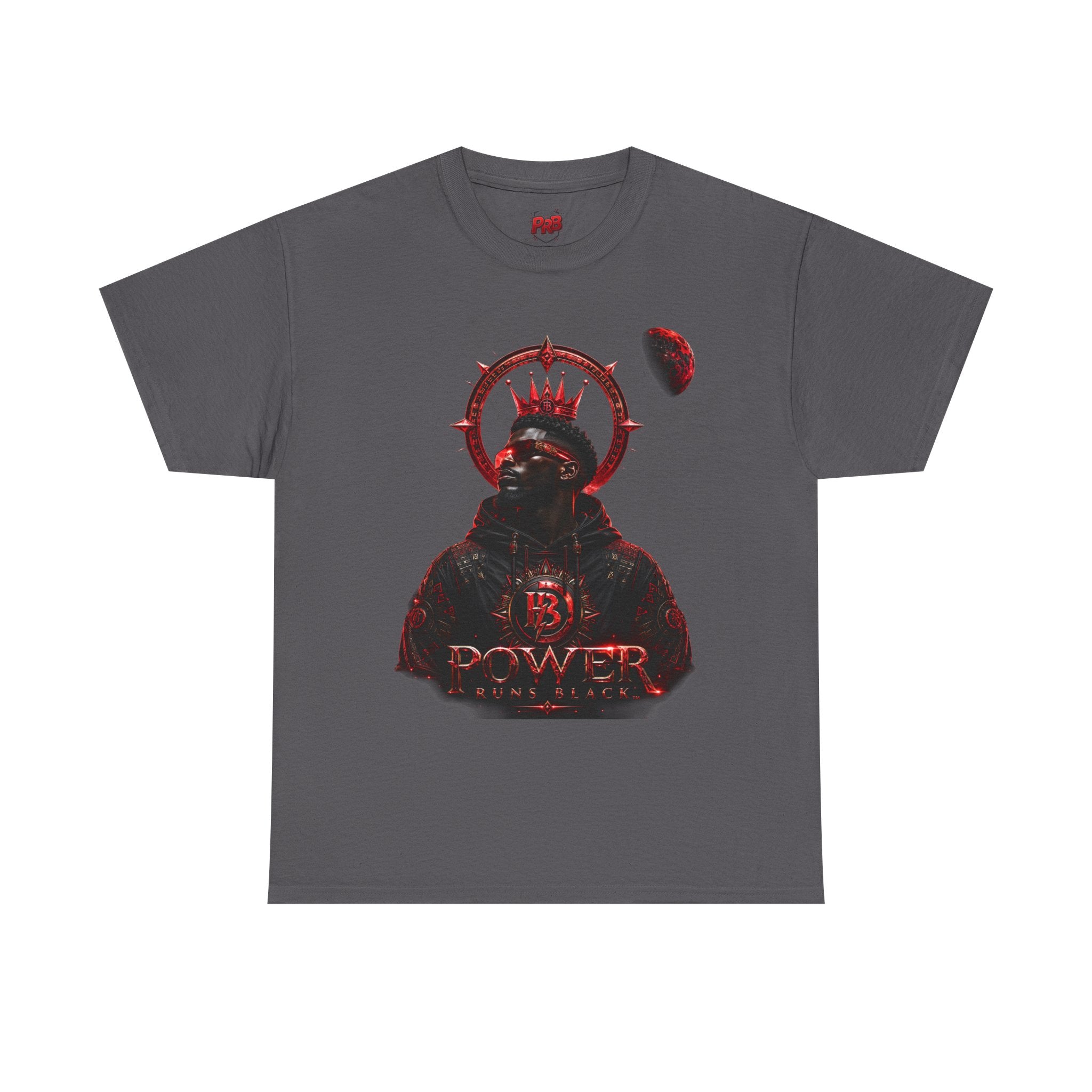 Power Runs Black Red Angel Graphics Tee by Printify