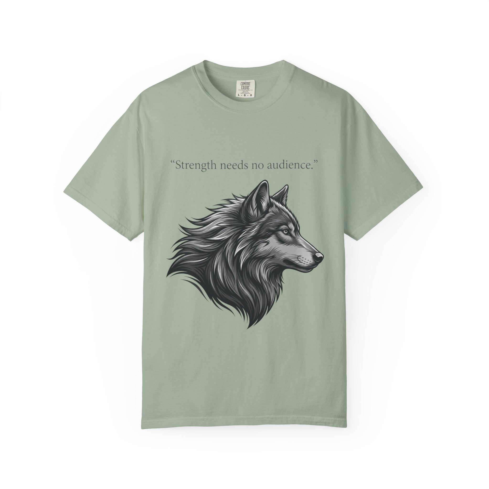 PRB Wolf Head T-Shirt — "Strength needs no audience" Inspirational Graphic Tee by Printify