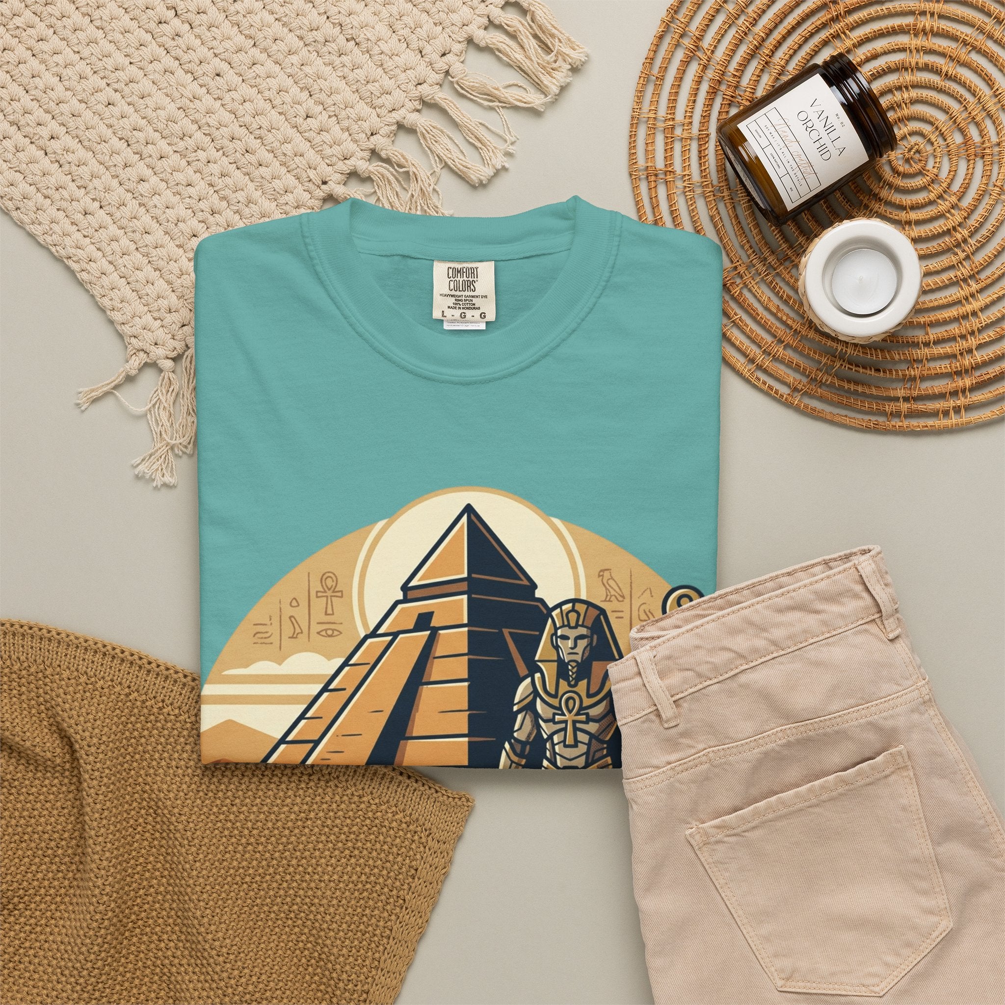Power Runs Black PRB Guardian Unit T-Shirt — Egyptian Pyramid Sci‑Fi Graphic Tee by Printify
