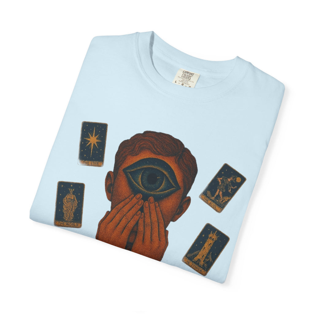 PRB Third Eye Tarot Illustration T-shirt | Occult Mystic Artwork by Power Runs Black