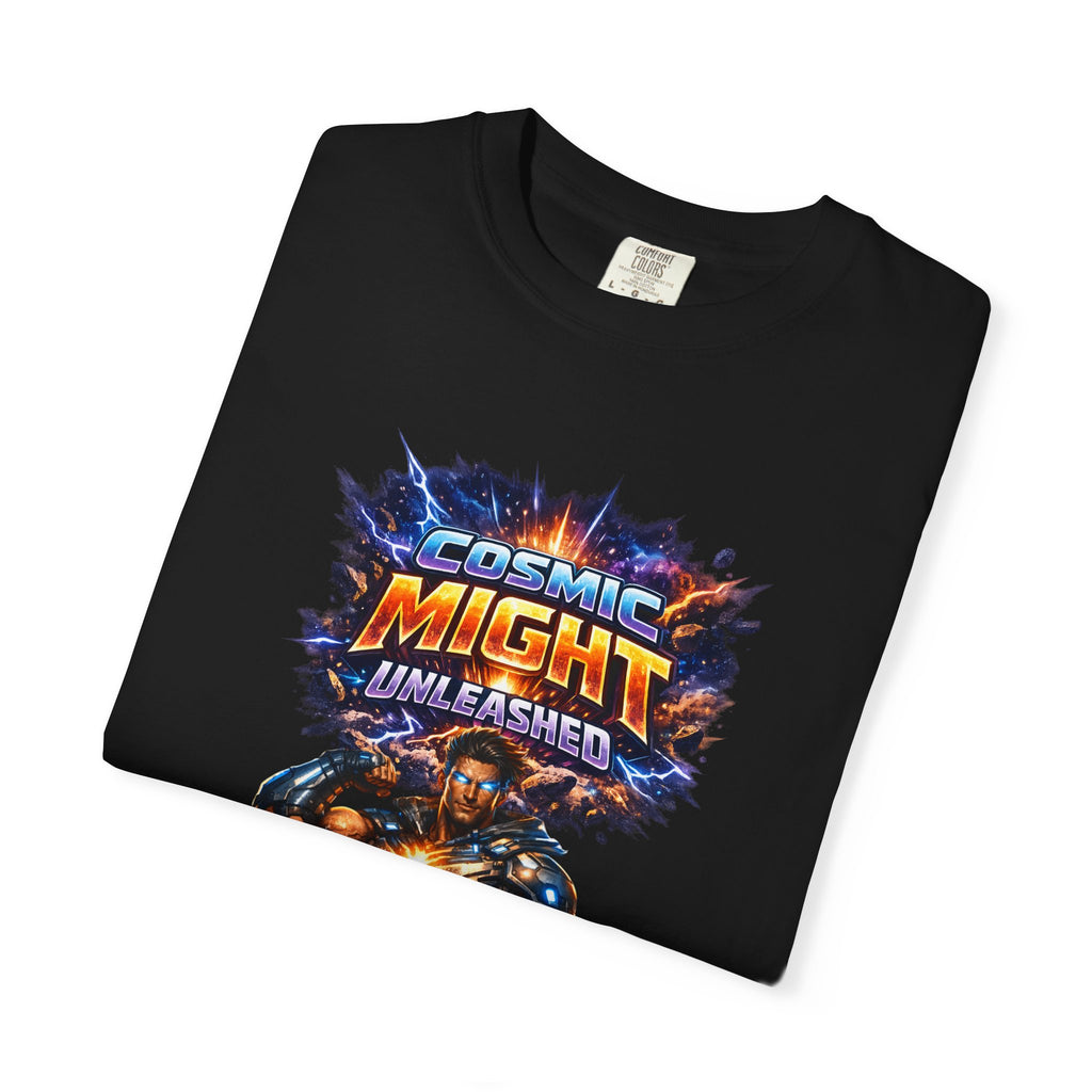 PRB Cosmic Might Unleashed T-shirt | Space Warrior Graphic Tee by Power Runs Black