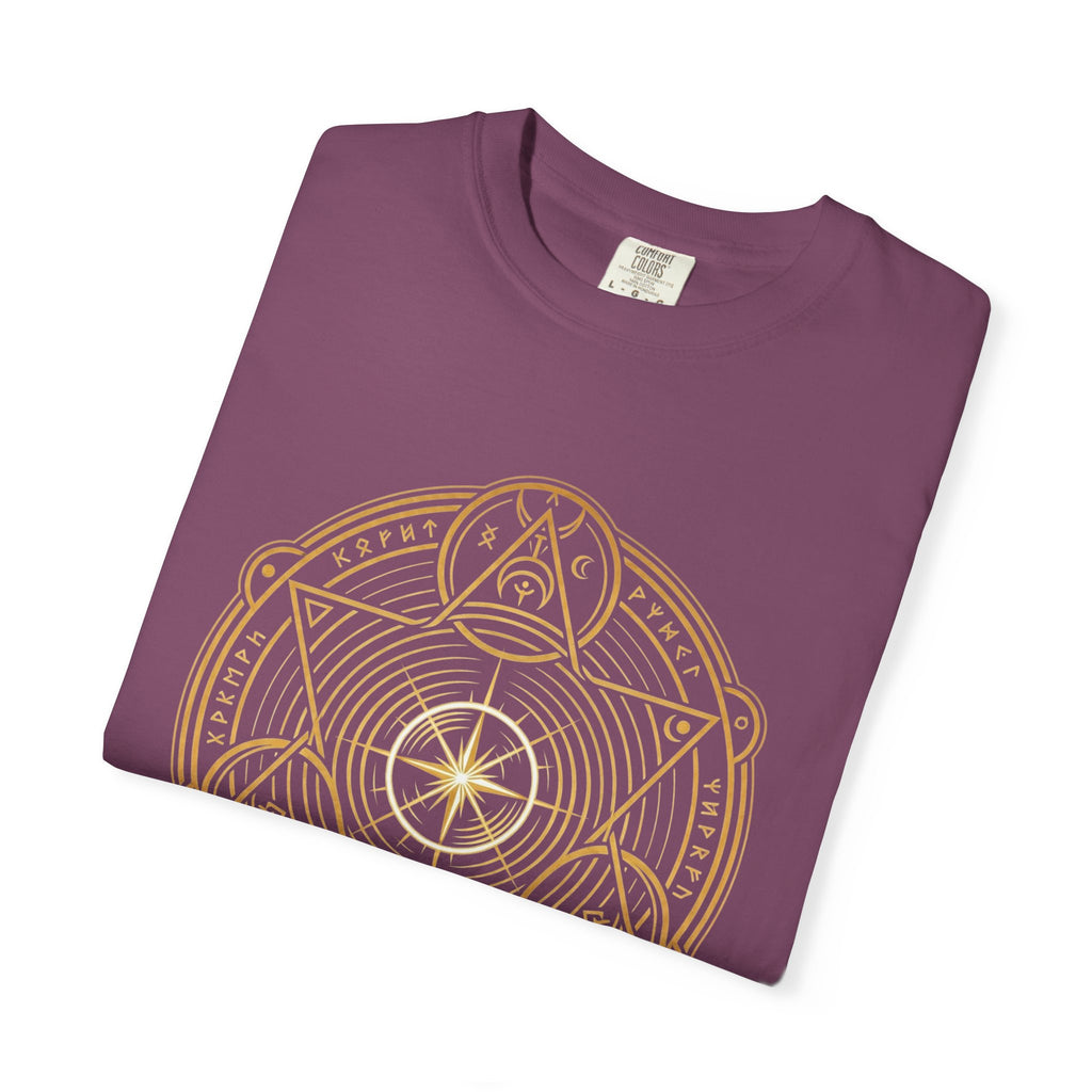 Power Runs Black PRB — Veyra Kain Geometric Sigil Tee with “Too Much Becomes Ruin” Graphic T-Shirt by Printify