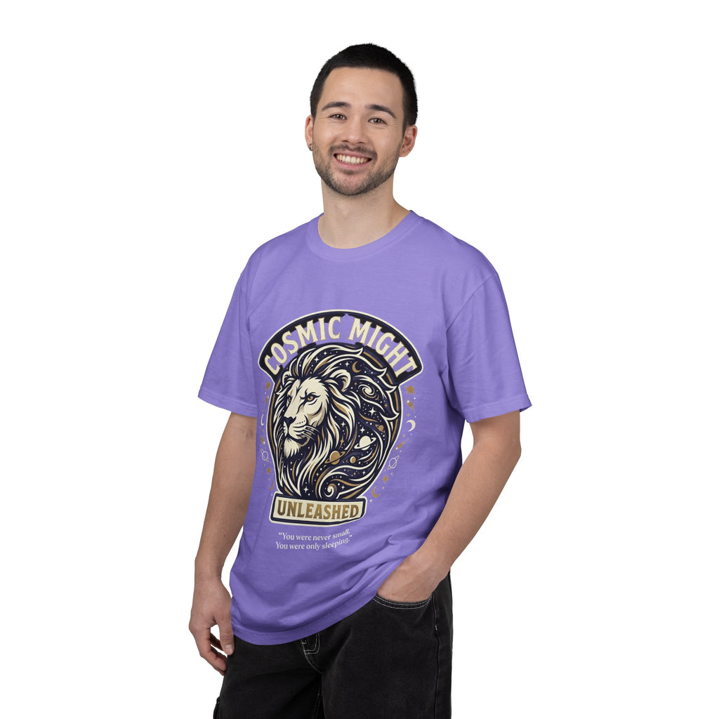 PRB Starforged Flex Cosmic Might Unleashed Lion Graphic T-Shirt — "Unleashed" Inspirational Lion Tee by Power Runs Black