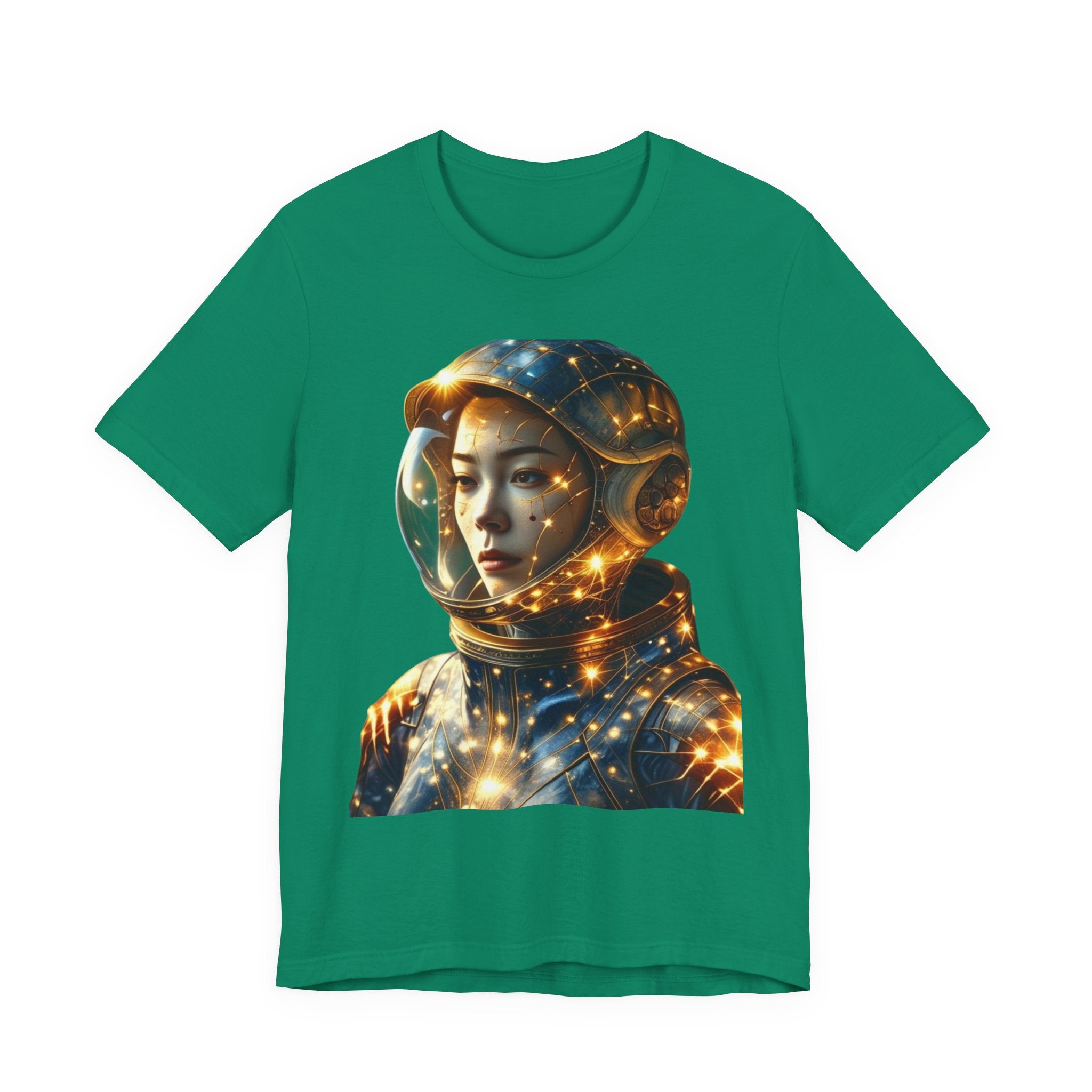 PRB Astronaut Portrait Tee — Starry Cosmic Helmet Graphic T-Shirt by Power Runs Black