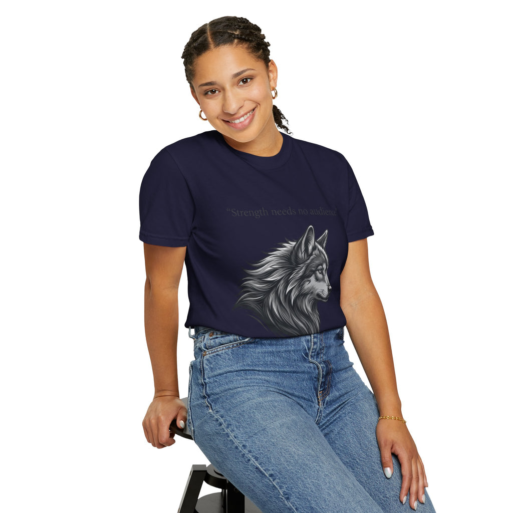 PRB Wolf Head T-Shirt — "Strength needs no audience" Inspirational Graphic Tee by Printify