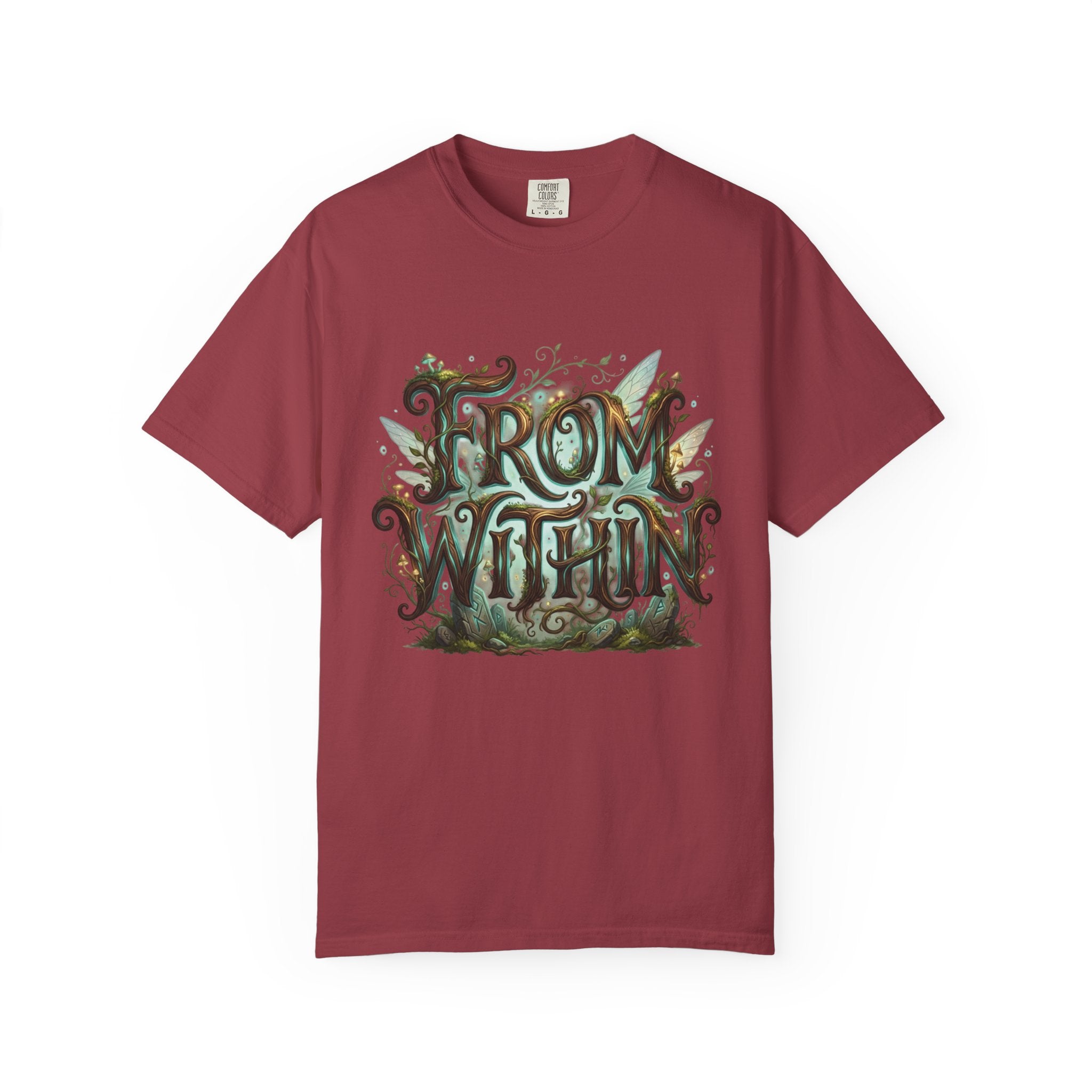 Power Runs Black PRB From Within T-shirt | Nature Typography Forest Illustration by Printify