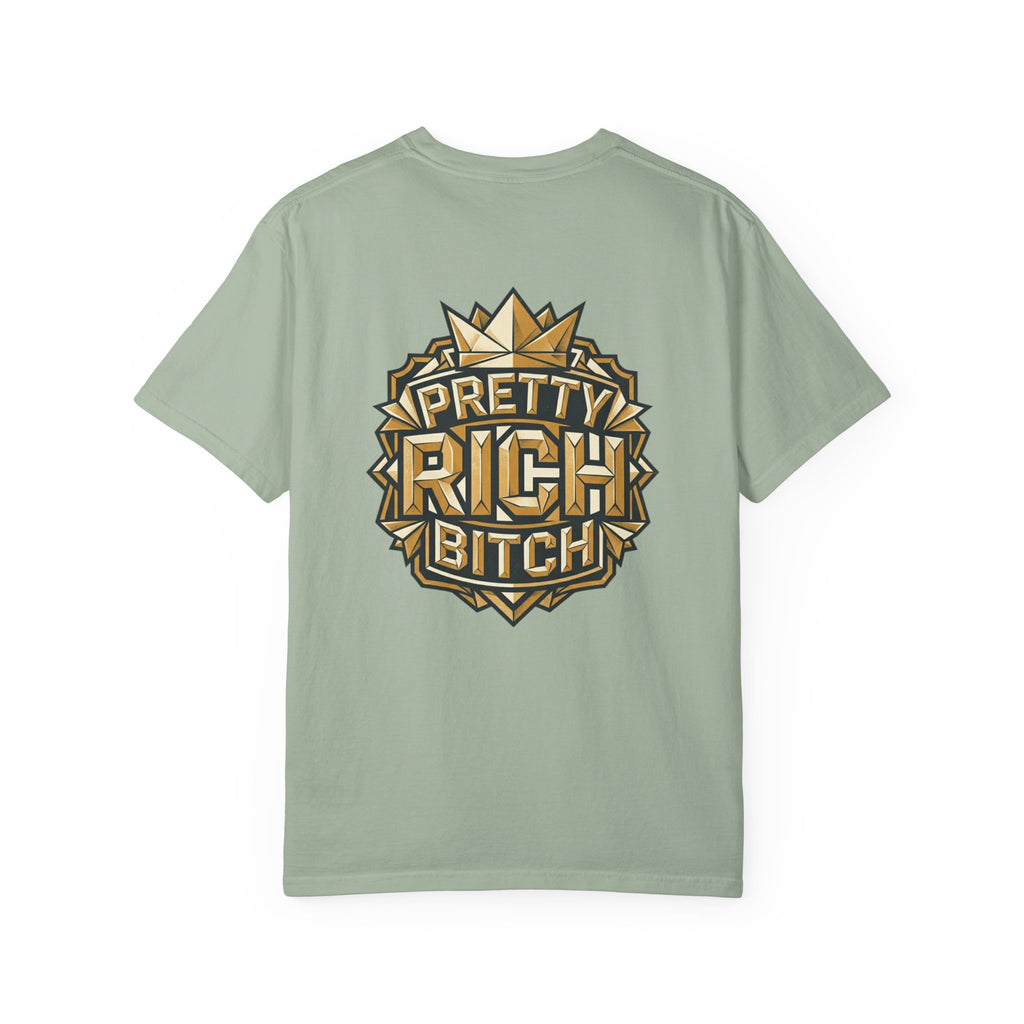 Pretty Rich Bitch The Collection by PRB T-Shirt — Bold Graphic Tee with Empowered Woman Portrait by Power Runs Black