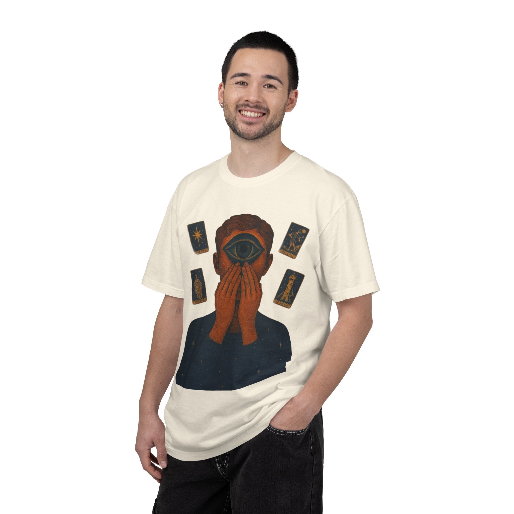 PRB Third Eye Tarot Illustration T-shirt | Occult Mystic Artwork by Power Runs Black