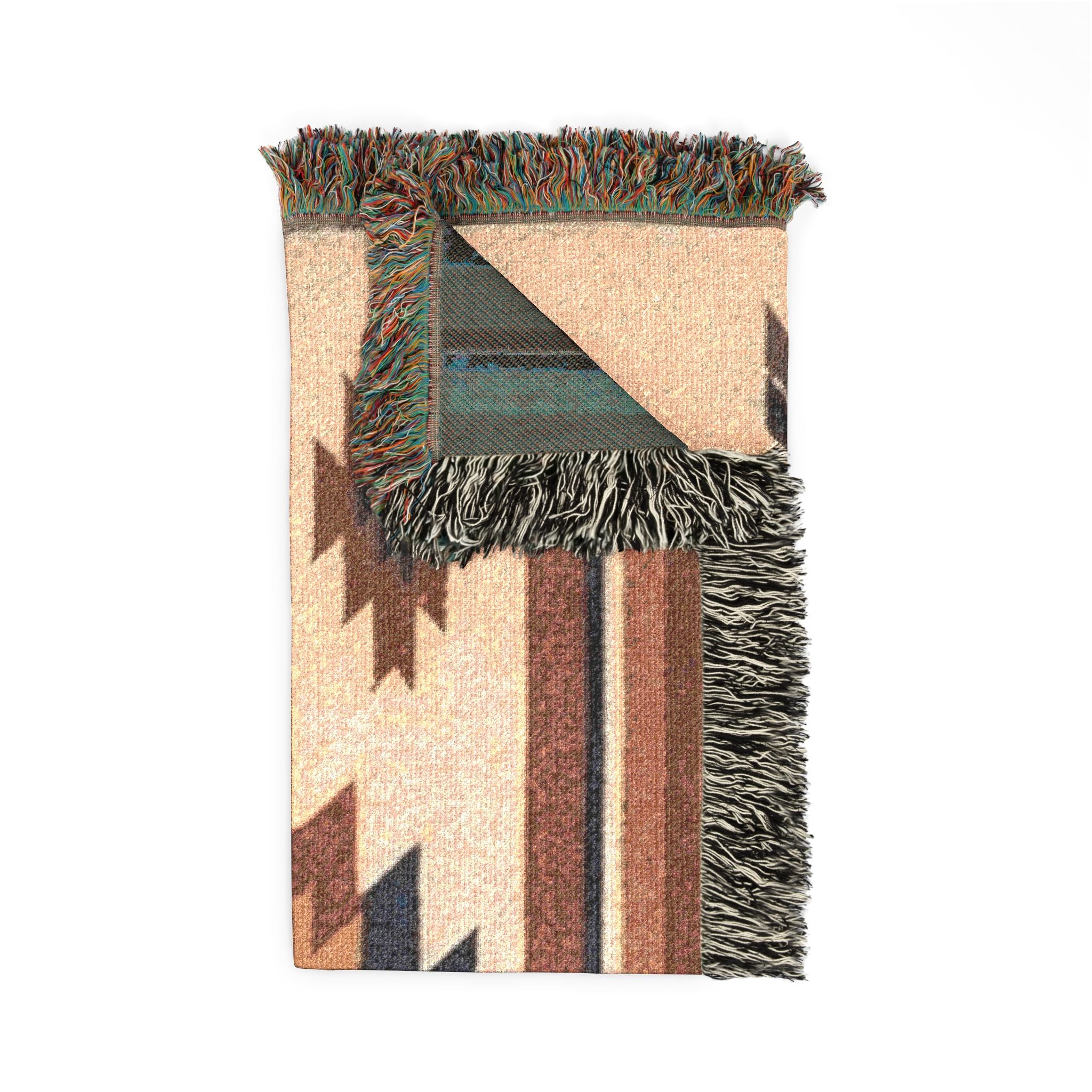 PRB Southwestern Navajo Diamond Woven Blanket | Aztec Throw Blanket by Power Runs Black