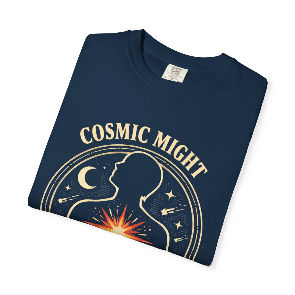 PRB Starforged Flex Cosmic Might T-Shirt — "Unleashed" Astral Heart Graphic Tee by Power Runs Black