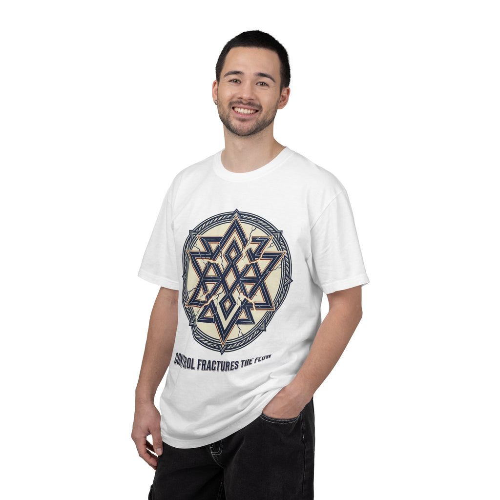 Power Runs Black PRB Geometric Star Mandala T-Shirt — "Control Fractures the Flow" Graphic Tee by Power Runs Black
